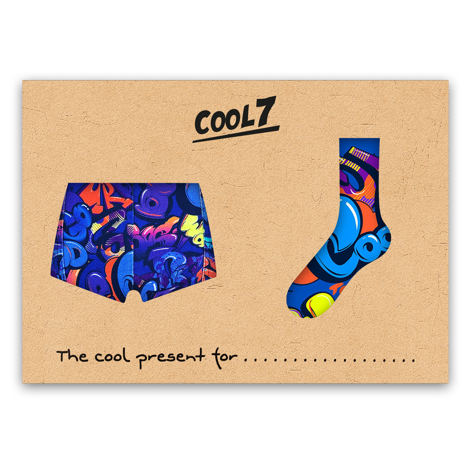 Herren Boxer + Socken Set WOW in Geschenkverpackung COOL7 4/S