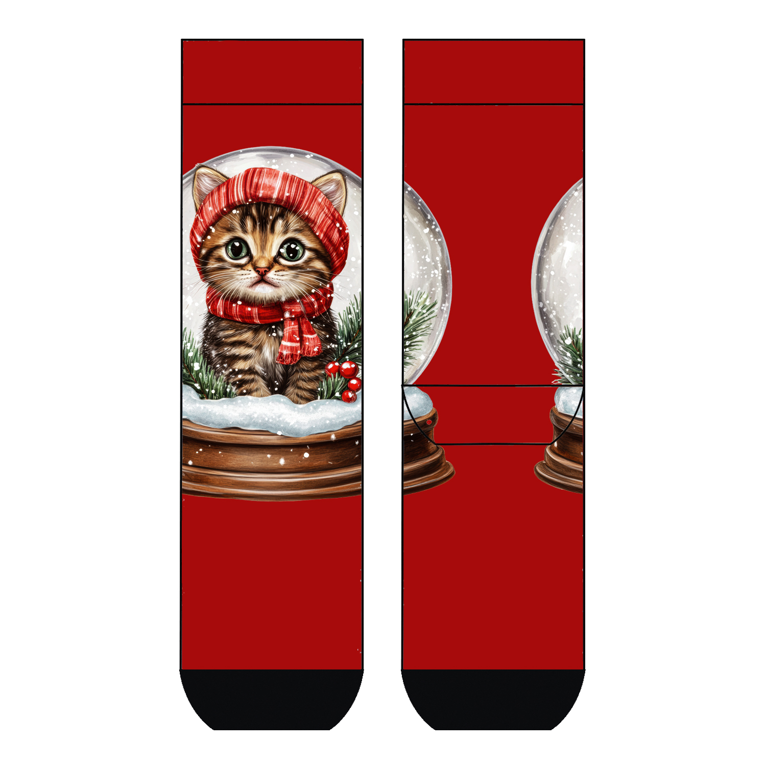 Damen Socken Kittens Snow Globe COOL7 rund bedruckt