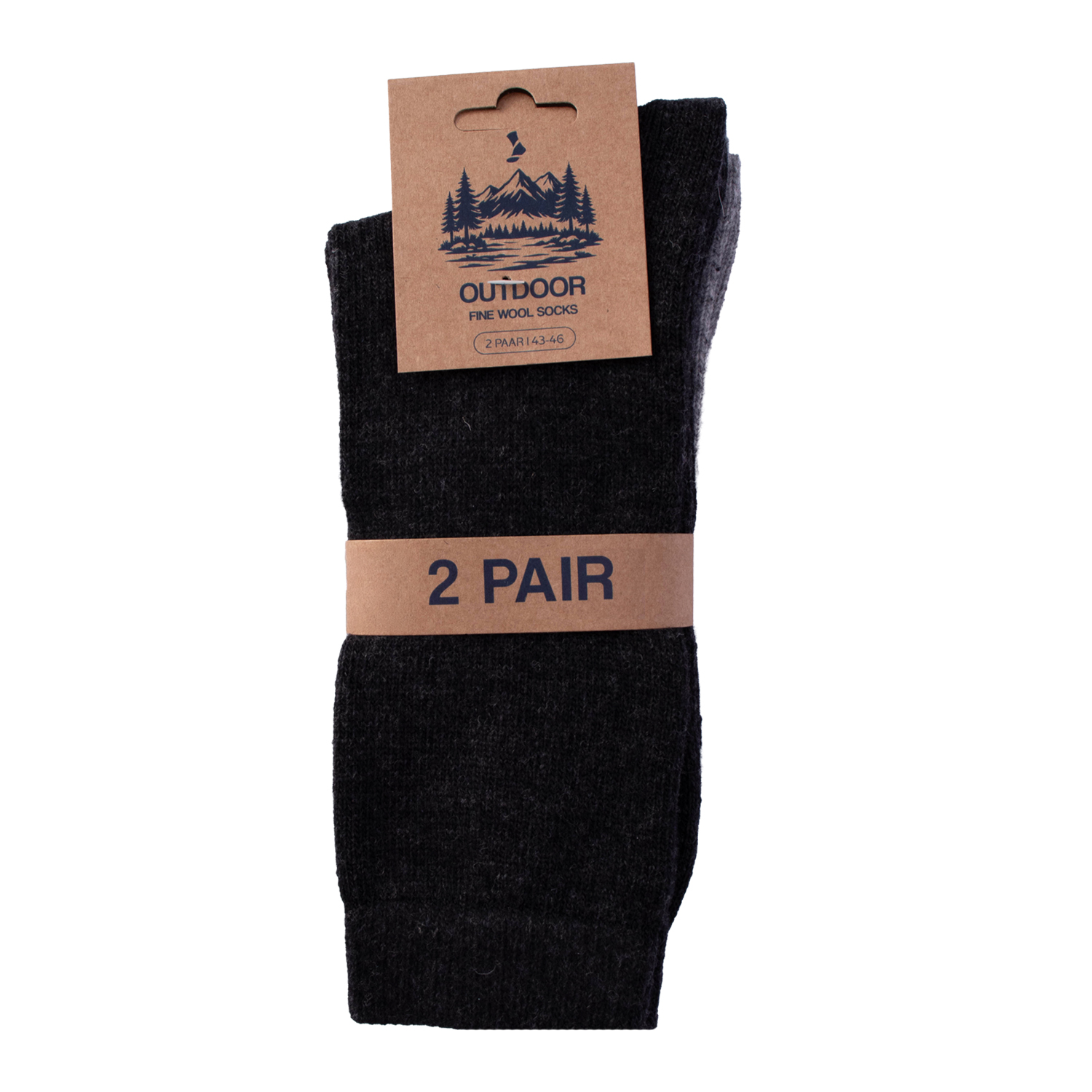 Herren Socken Outdoor mit Wolle 2er Pack