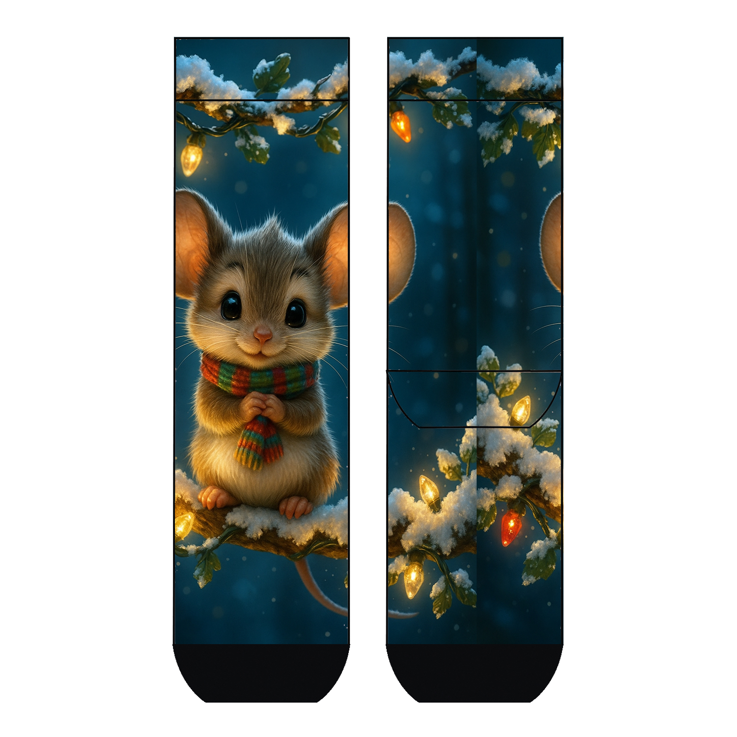 Damen Socken Christmas lights COOL7 rund bedruckt