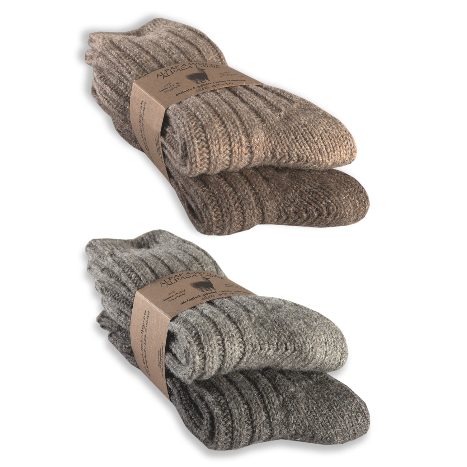 Herrensocken mit Alpaka 2er Pack