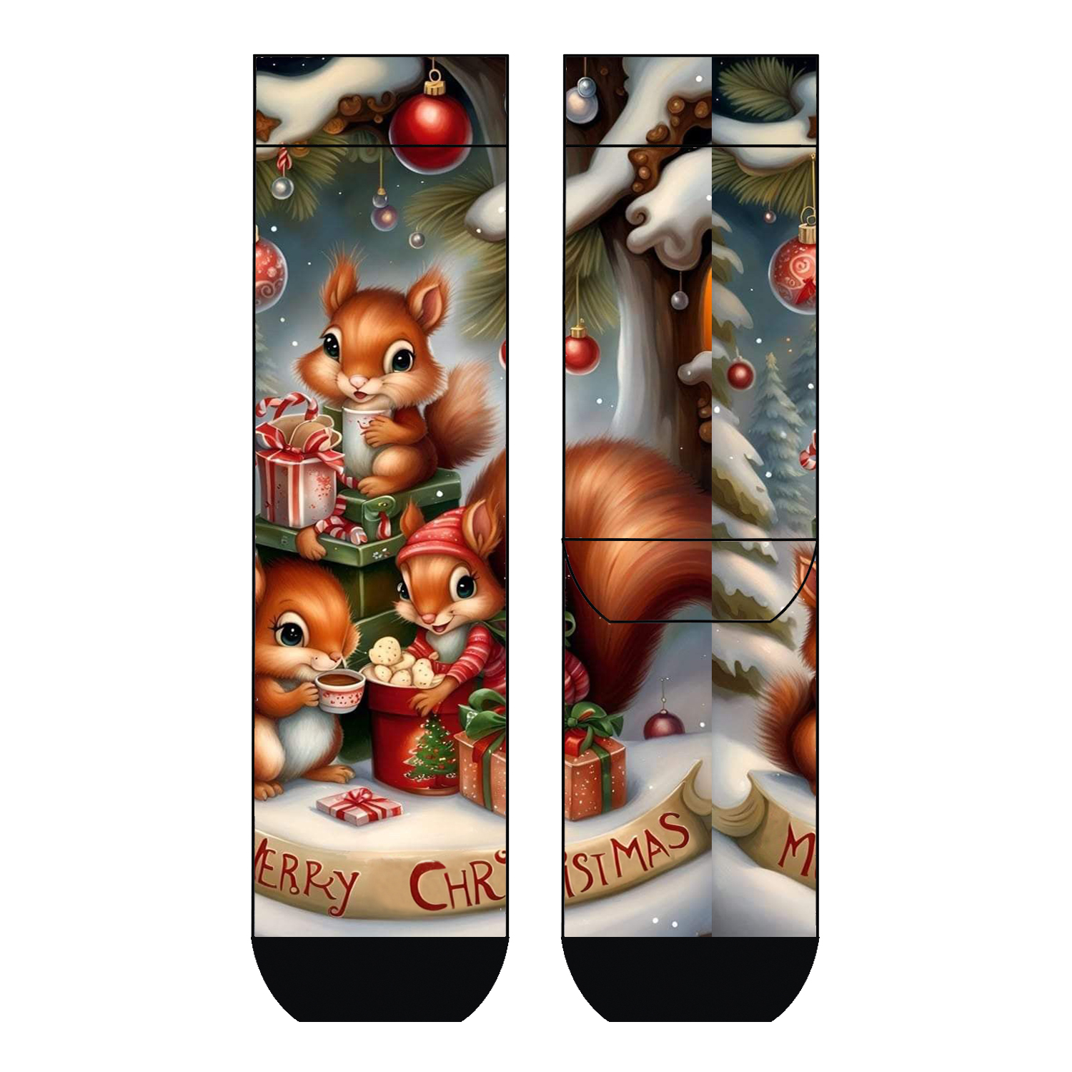 Damen Socken Squirrels celebrate COOL7 rund bedruckt