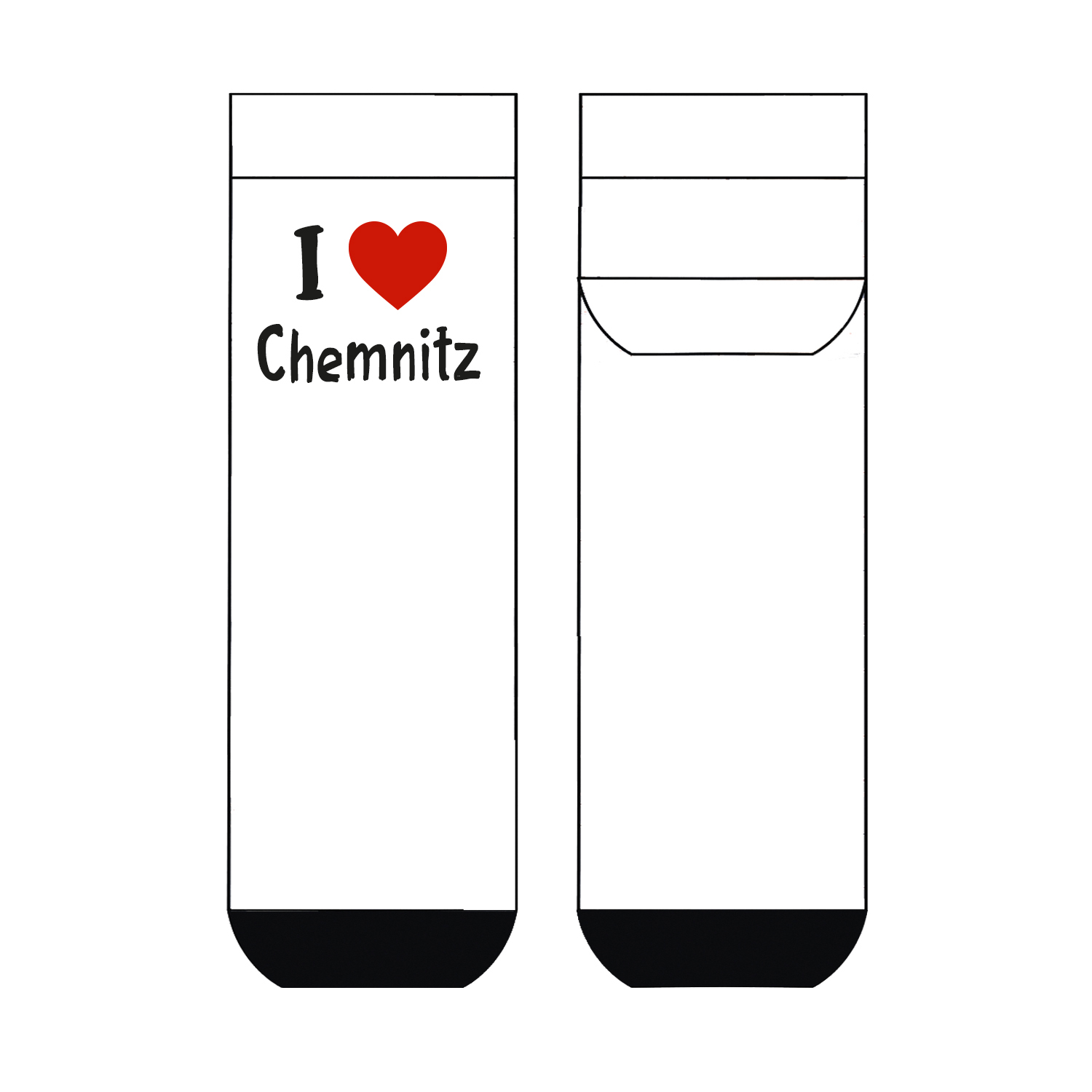 Damen Sneaker I Love Chemnitz COOL7 rund bedruckt