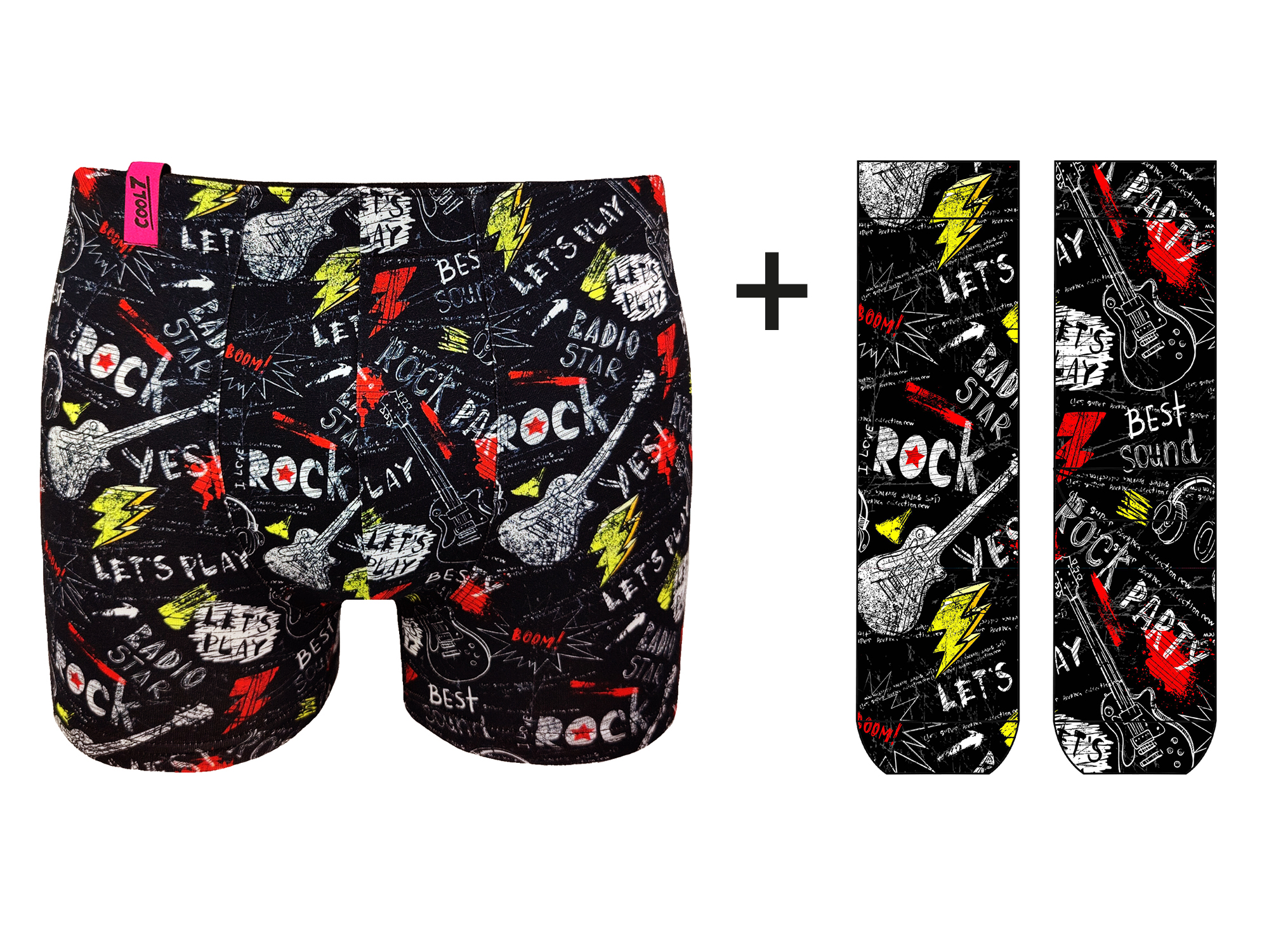 Herren Boxer + Socken Set Rock Party in Geschenkverpackung COOL7