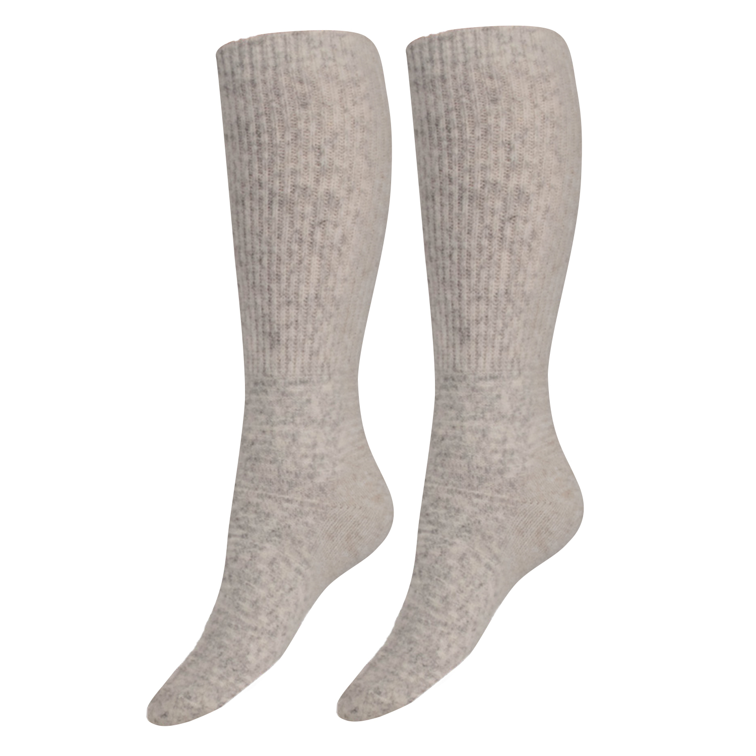 Damen Socken Lang, Extra weich, gerippt Ecru mel. 39 - 42