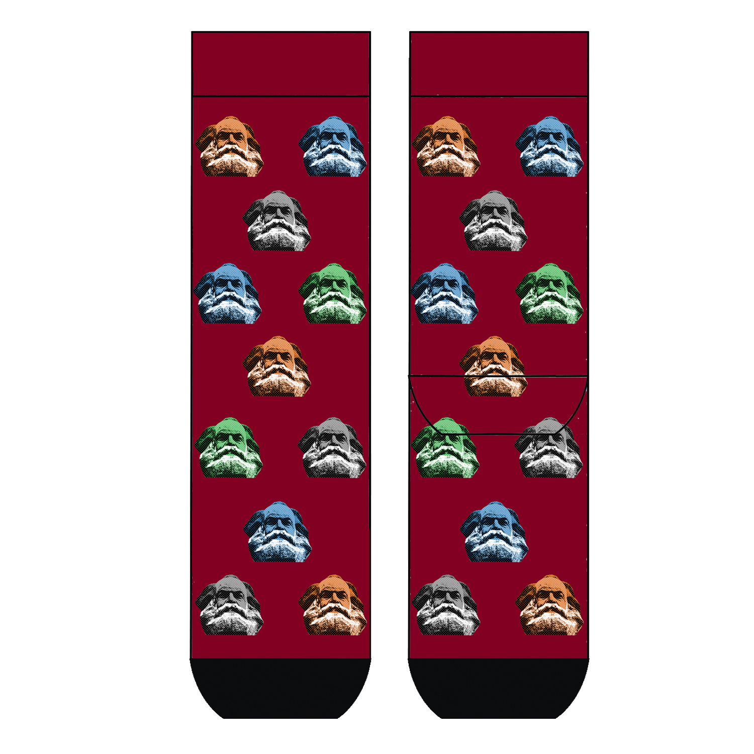 Damen Socken Karl Marx Dark Red COOL7 rund bedruckt