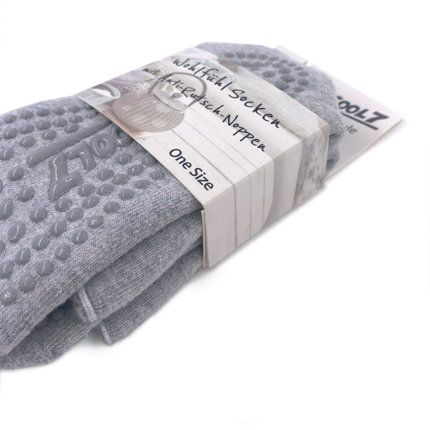 Wohlfühlsocken mit Anti-Rutsch-Noppen Kurzsocke Innenfrottee
