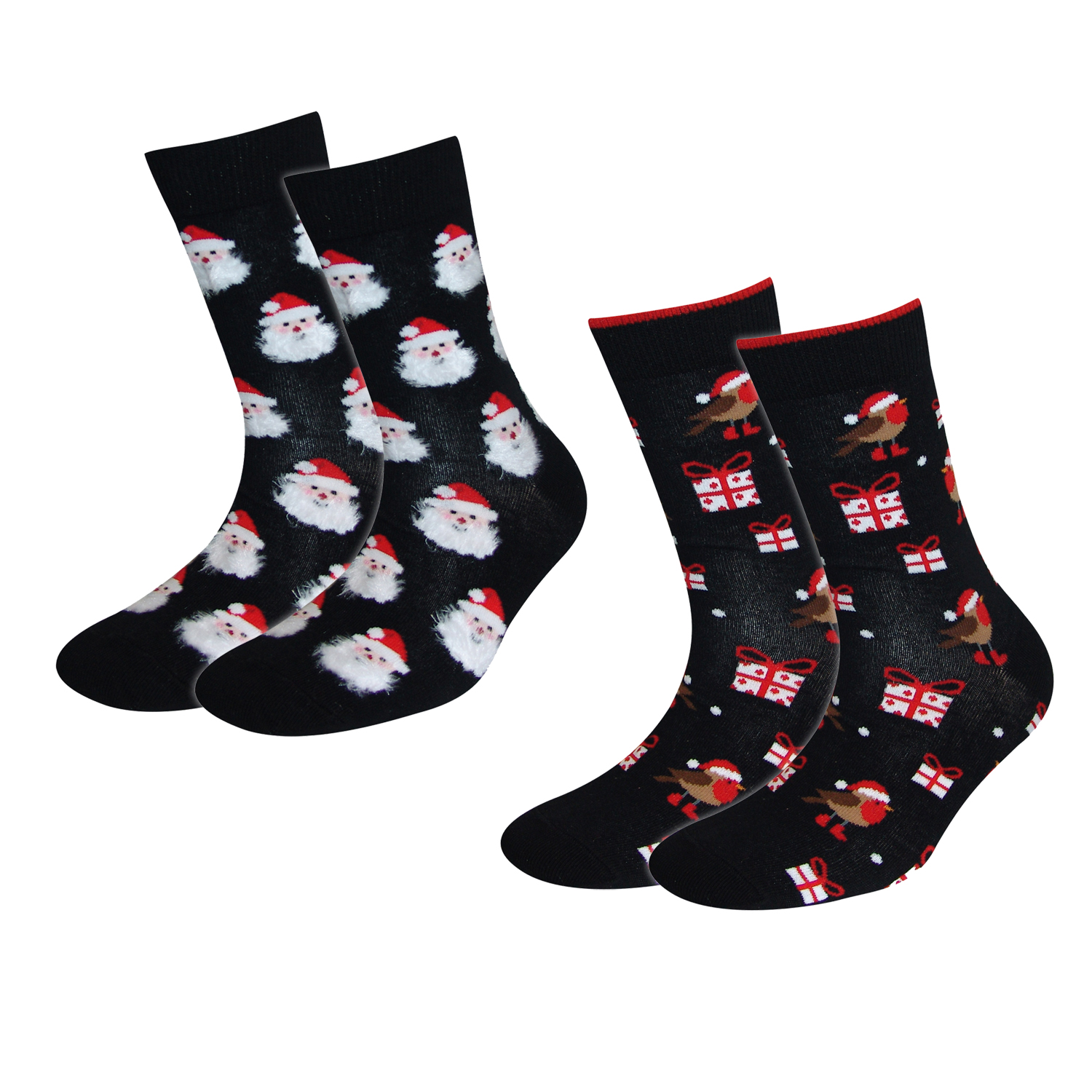Damen Socken Christmas 2er Pack Schwarz