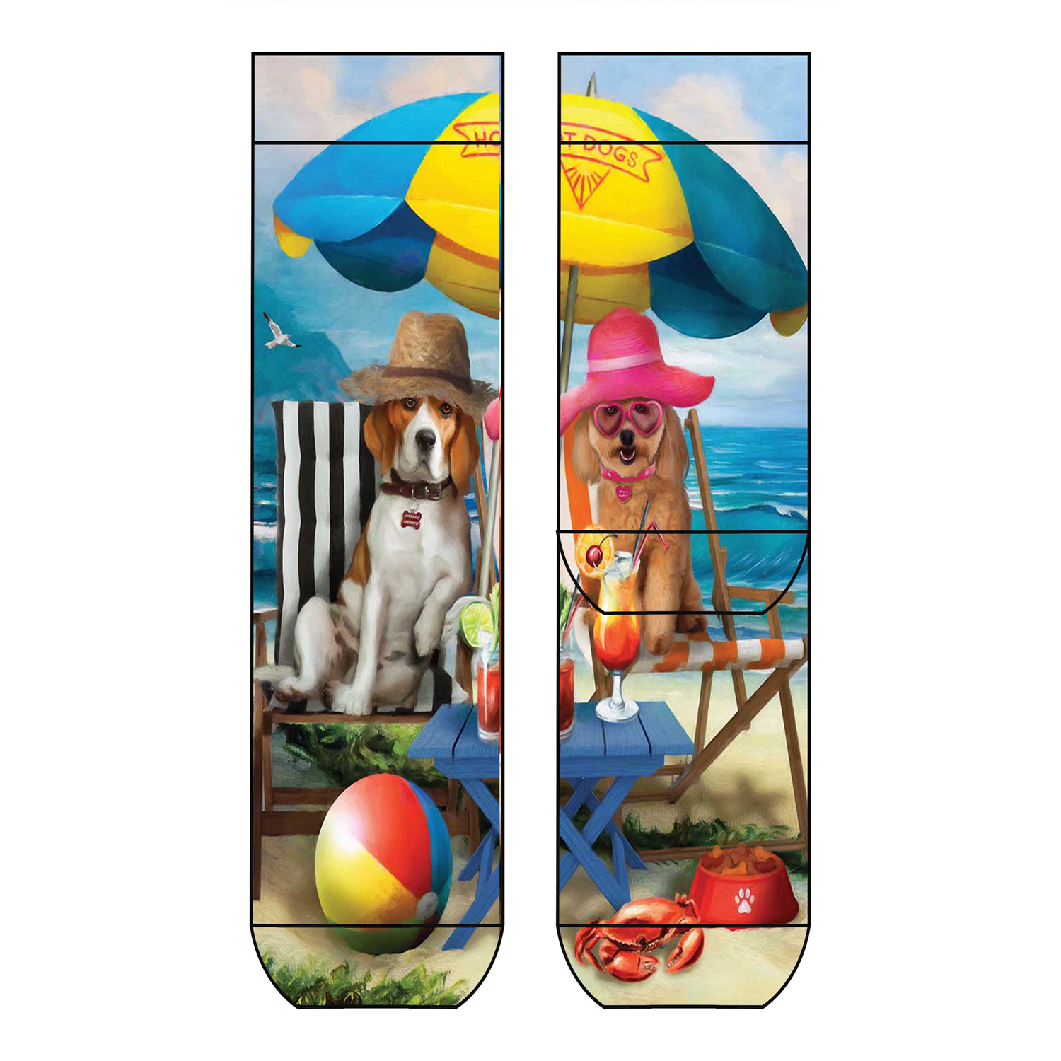 Damen Socken Dogs in deckchairs COOL7