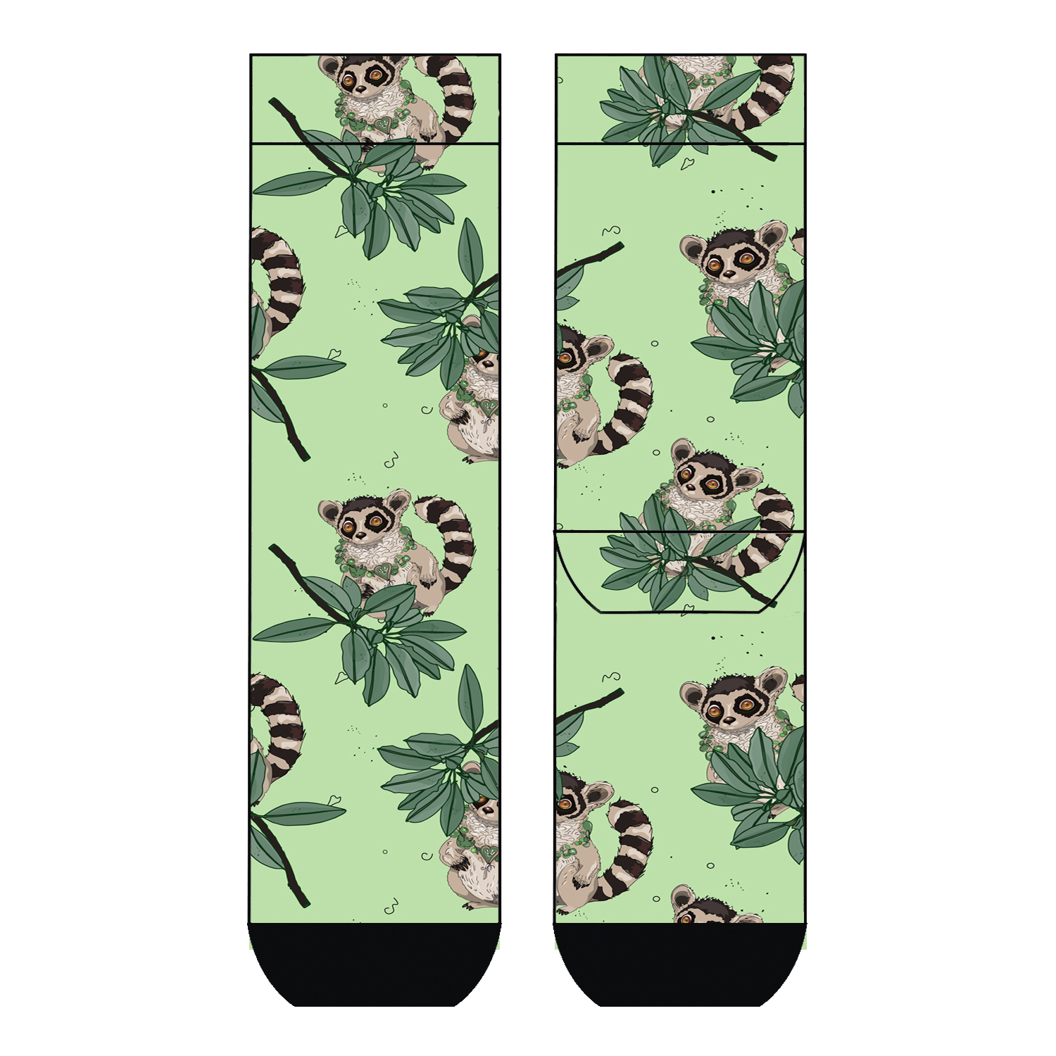 Damen Socken Cheerful Lemurs COOL7 rund bedruckt