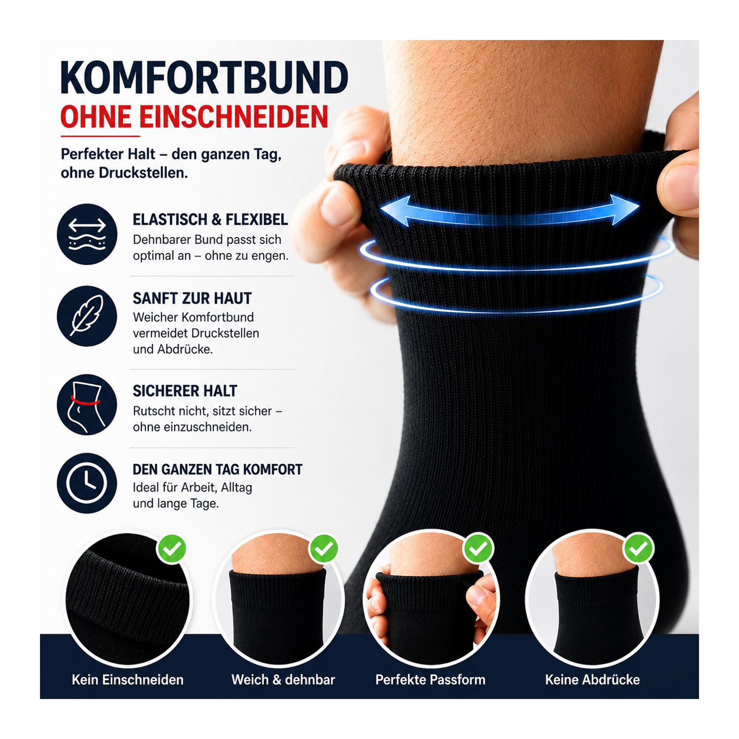 Herren Socken schwarz Colour 10 Paar ( 2 x 5er Pack), venenfreundlich atmungsaktiv