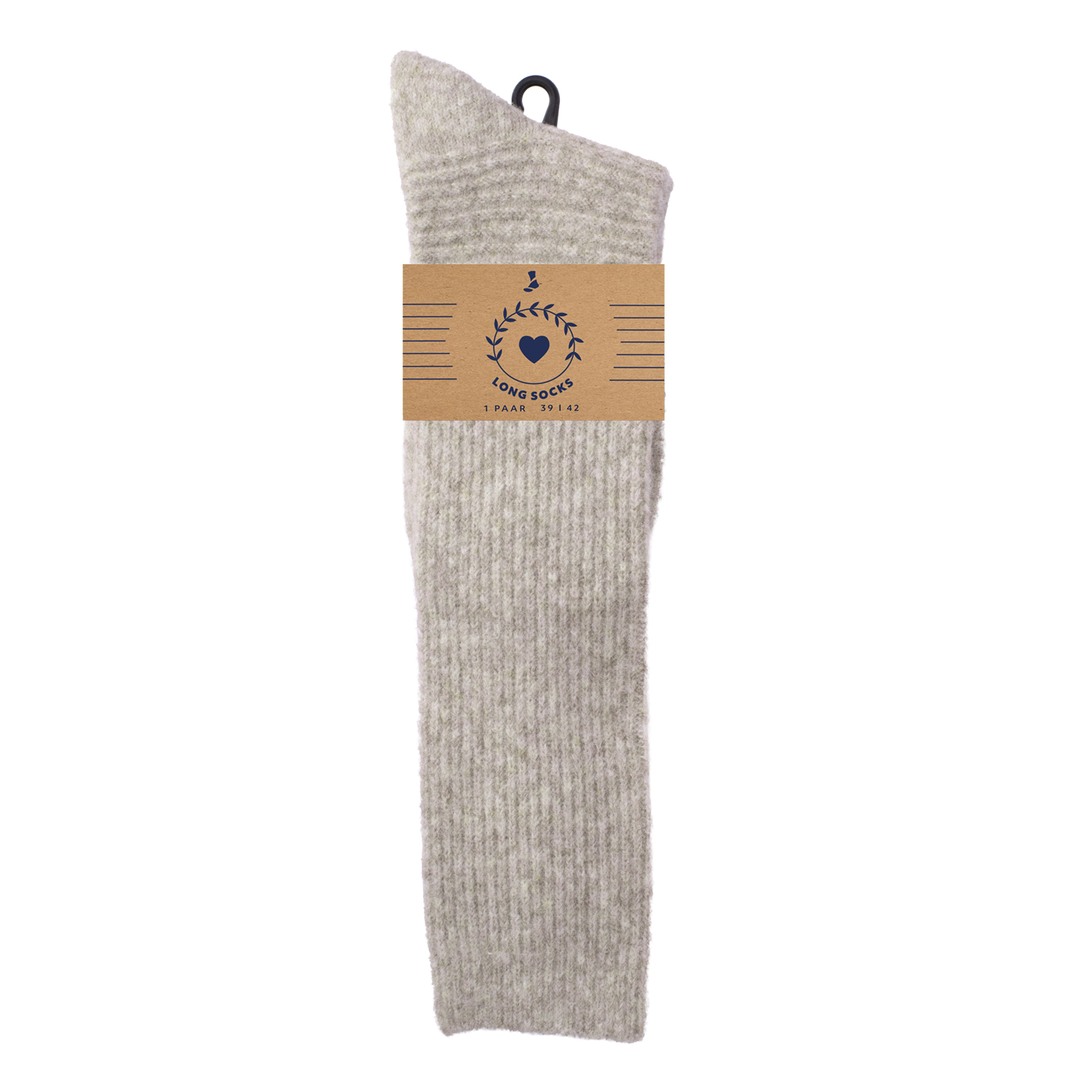 Damen Socken Lang, Extra weich, gerippt Ecru mel. 39 - 42