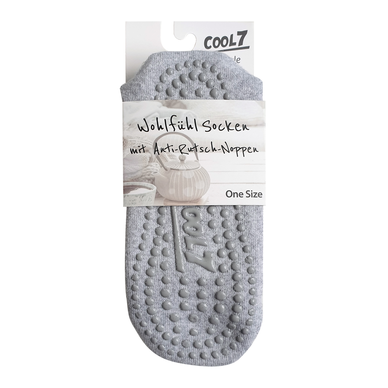 Wohlfühlsocken mit Anti-Rutsch-Noppen Kurzsocke Innenfrottee