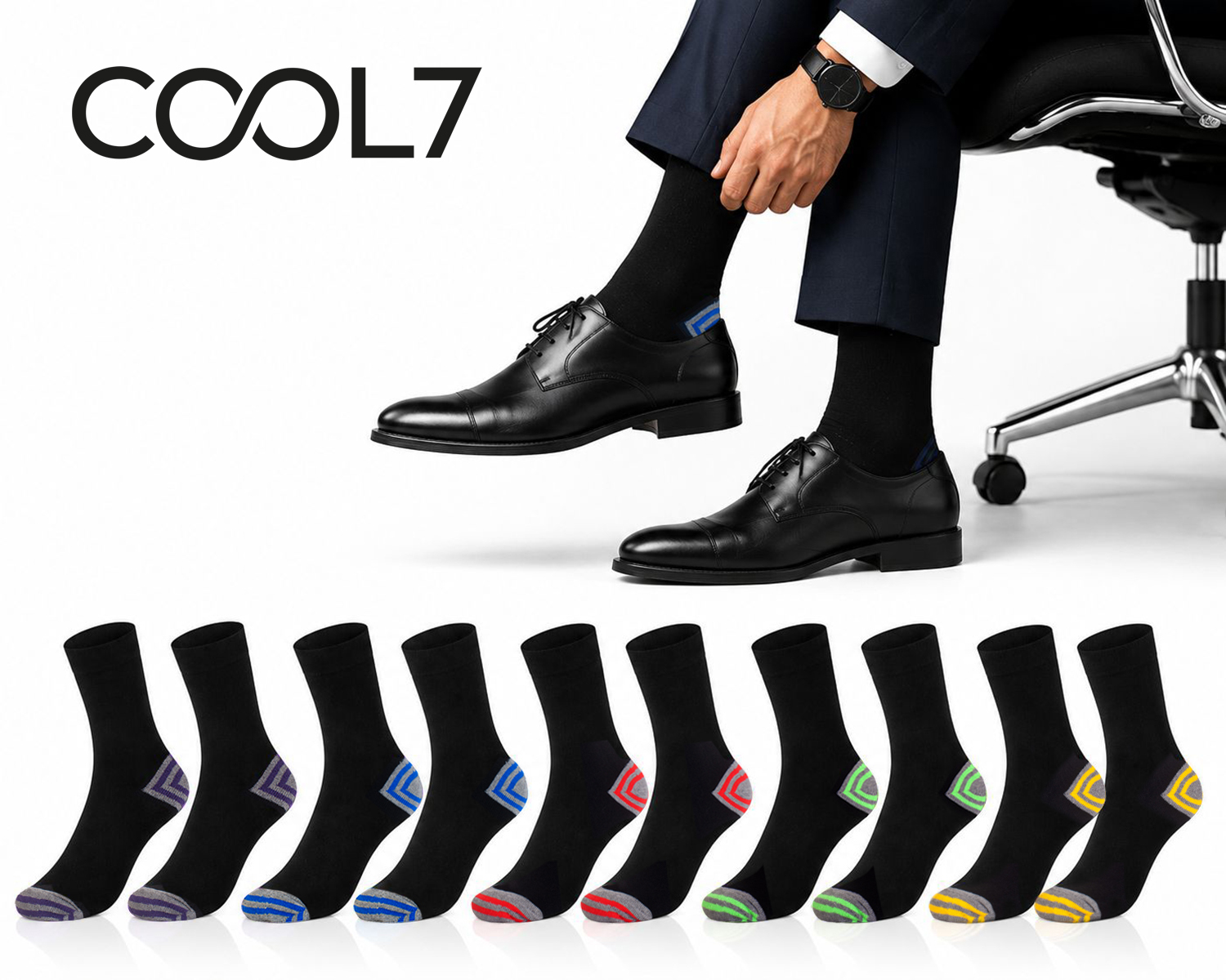 Herren Socken schwarz Colour 10 Paar ( 2 x 5er Pack), venenfreundlich atmungsaktiv