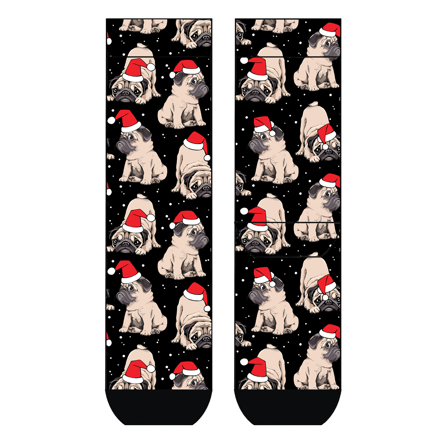 Herren Socken Xmas Pug COOL7 rund bedruckt