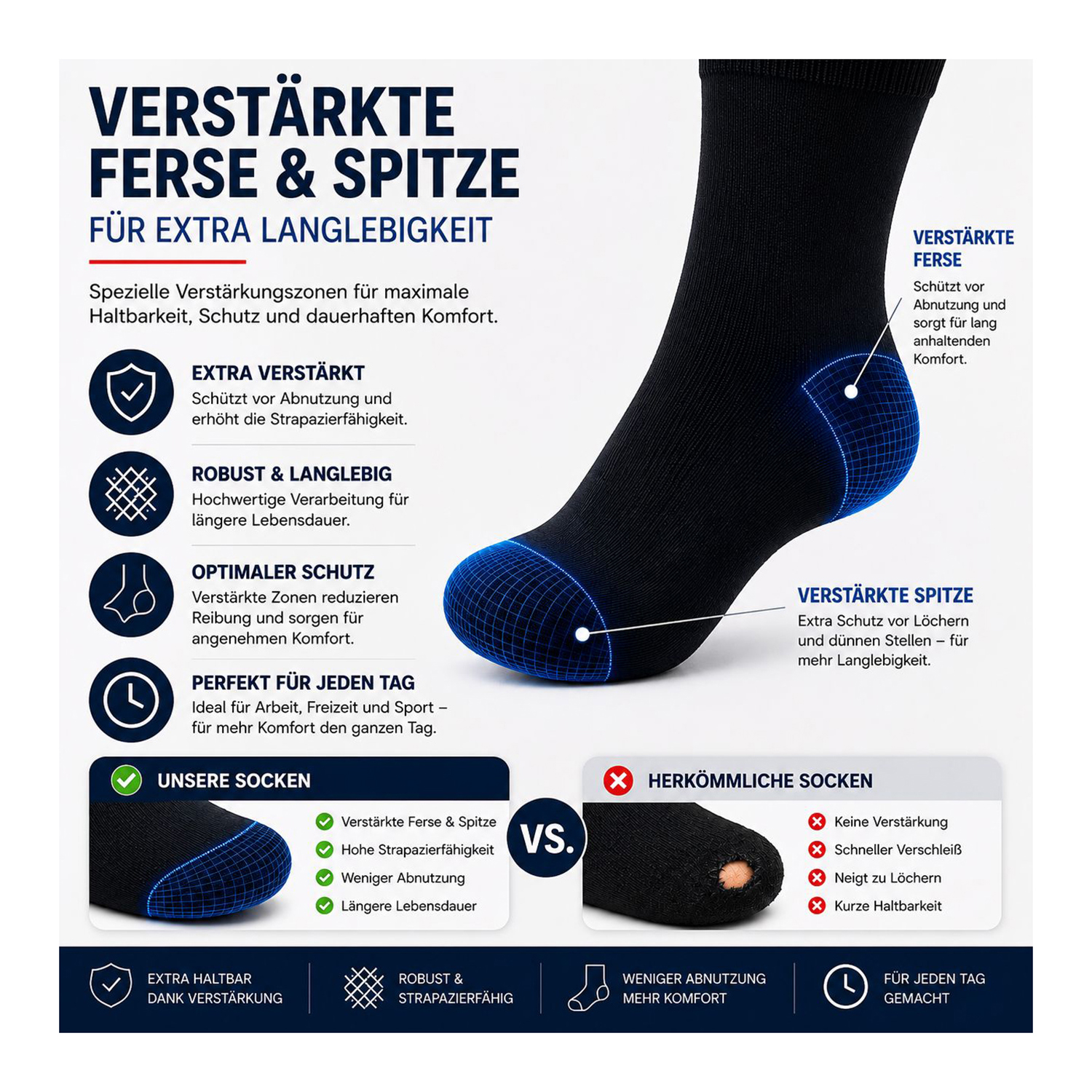 Herren Socken schwarz Colour 10 Paar ( 2 x 5er Pack), venenfreundlich atmungsaktiv