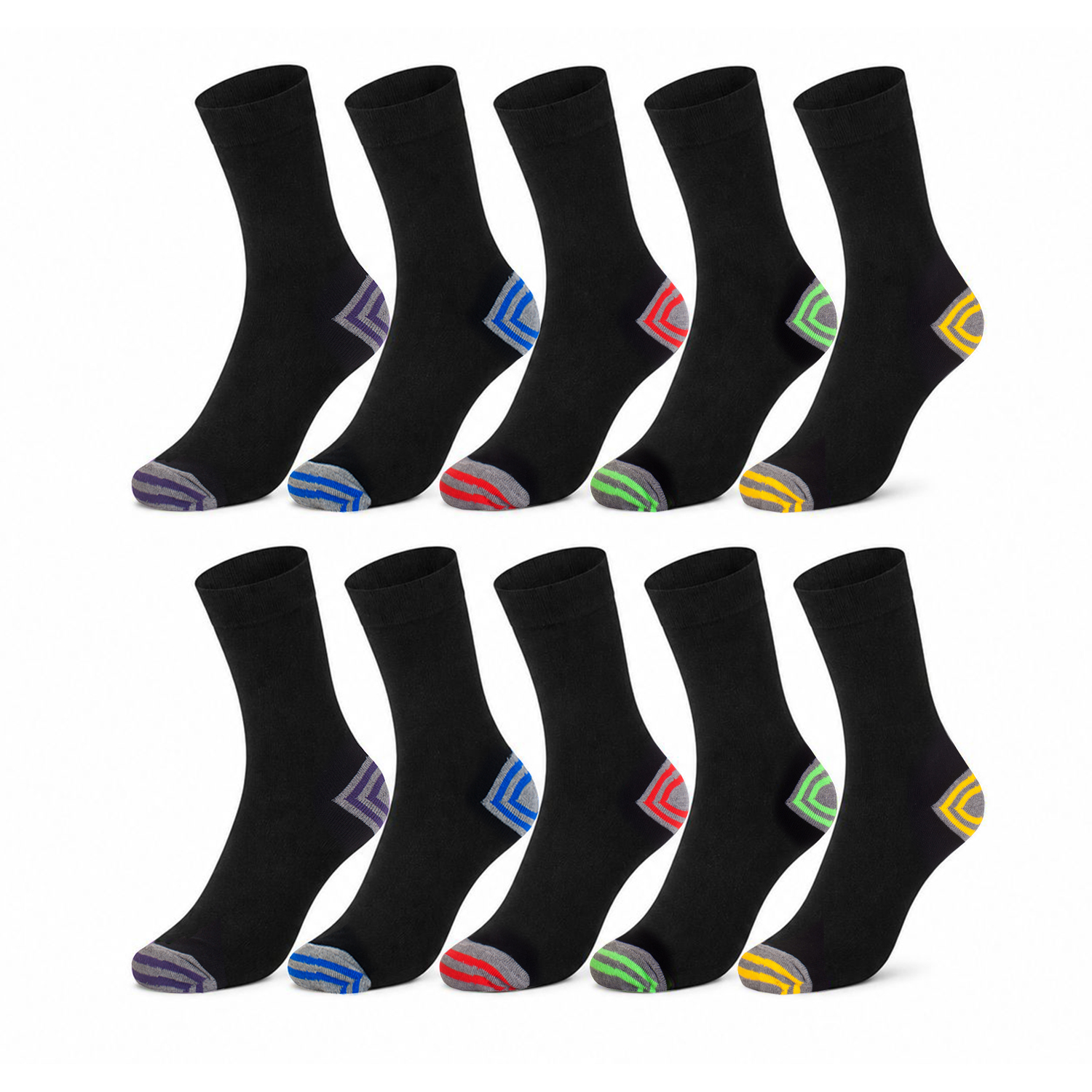 Herren Socken schwarz Colour 10 Paar ( 2 x 5er Pack), venenfreundlich atmungsaktiv