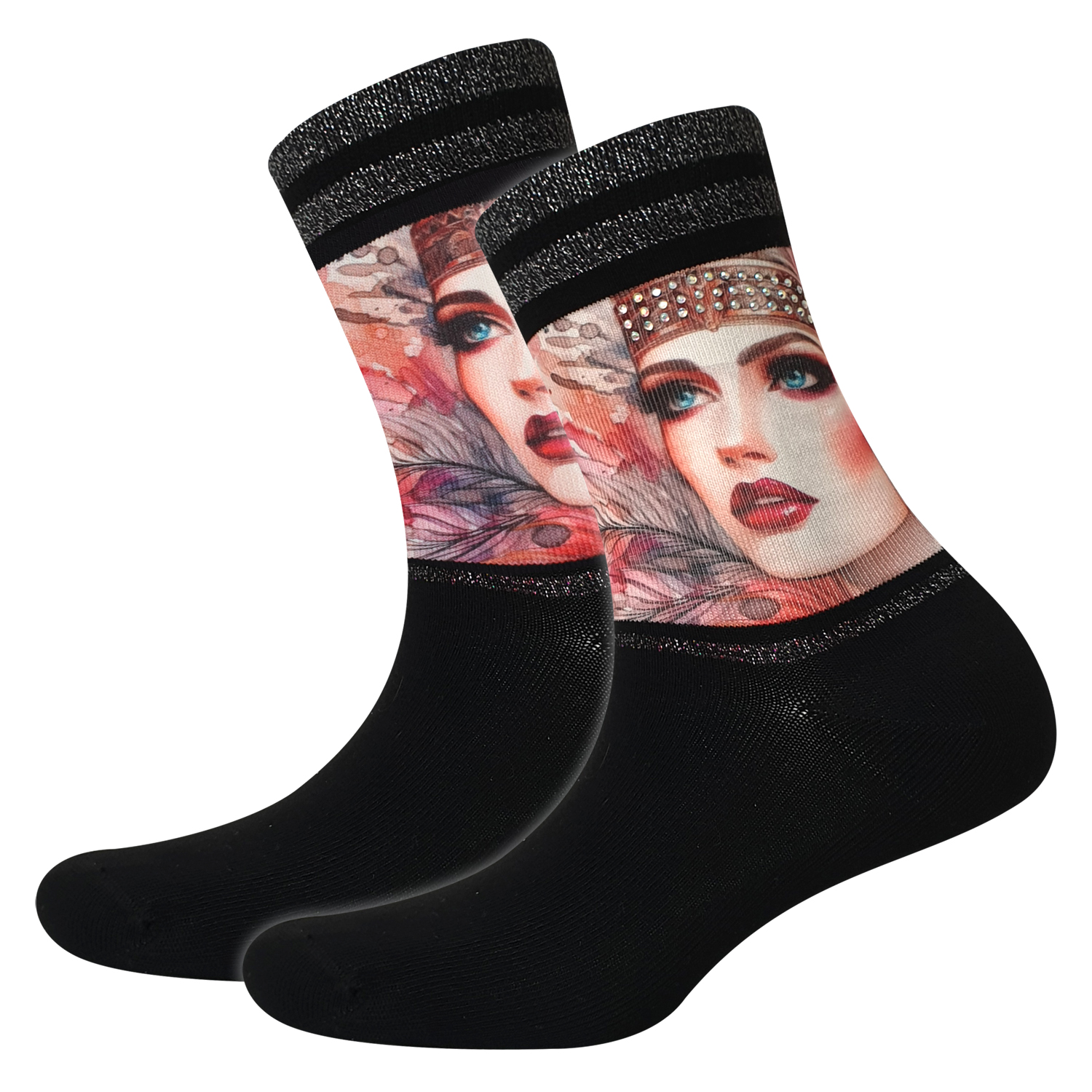 Damen Socken Strass Art Deco Lady COOL7