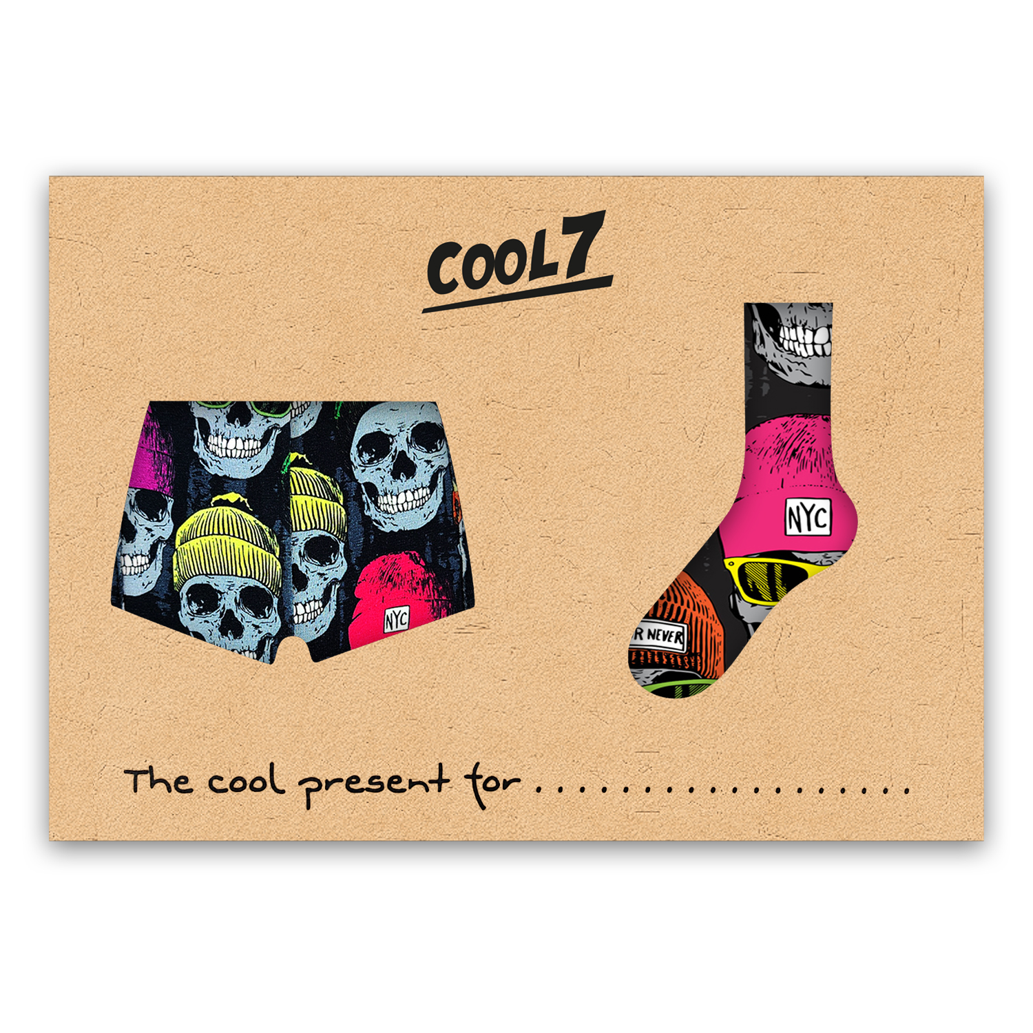 Herren Boxer + Socken Set Legends Black in Geschenkverpackung COOL7
