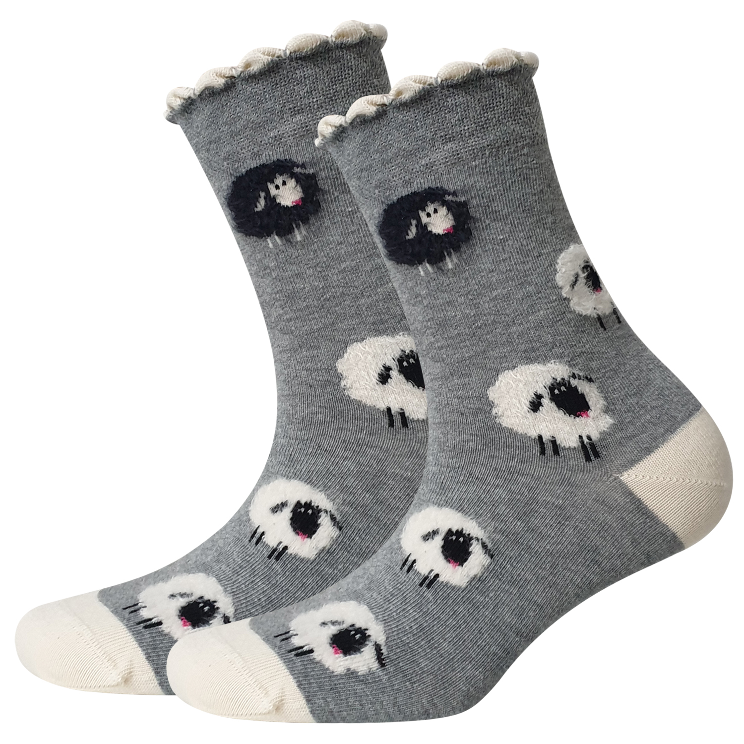 Damen Socken Fluffy Sheeps 2er Pack