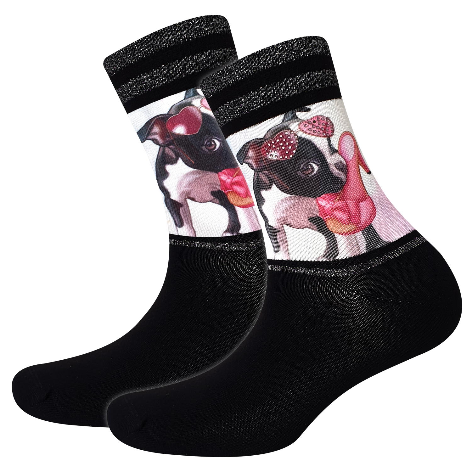 Damen Socken Strass Cutie Dog COOL7