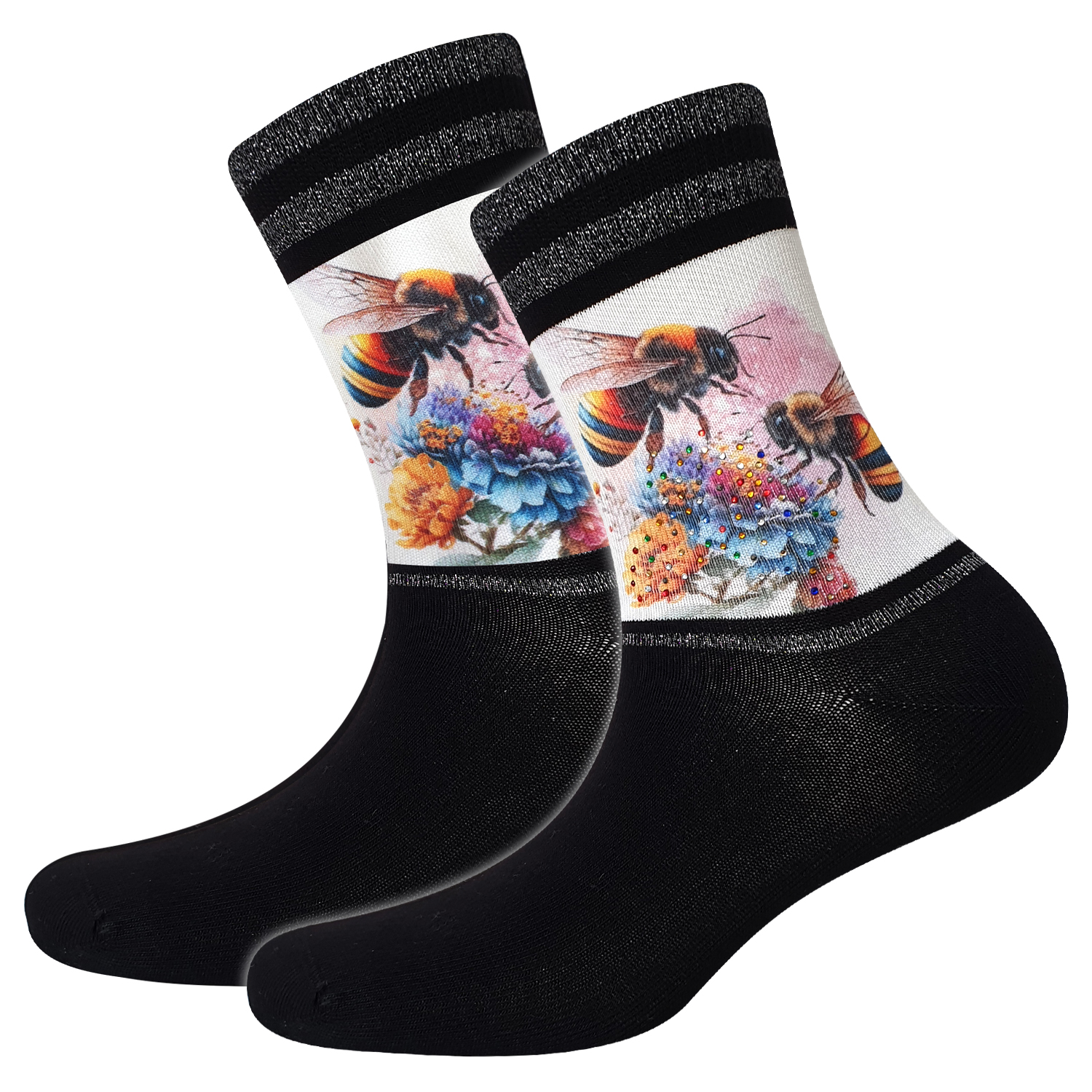 Damen Socken Strass Bees and Flowers COOL7