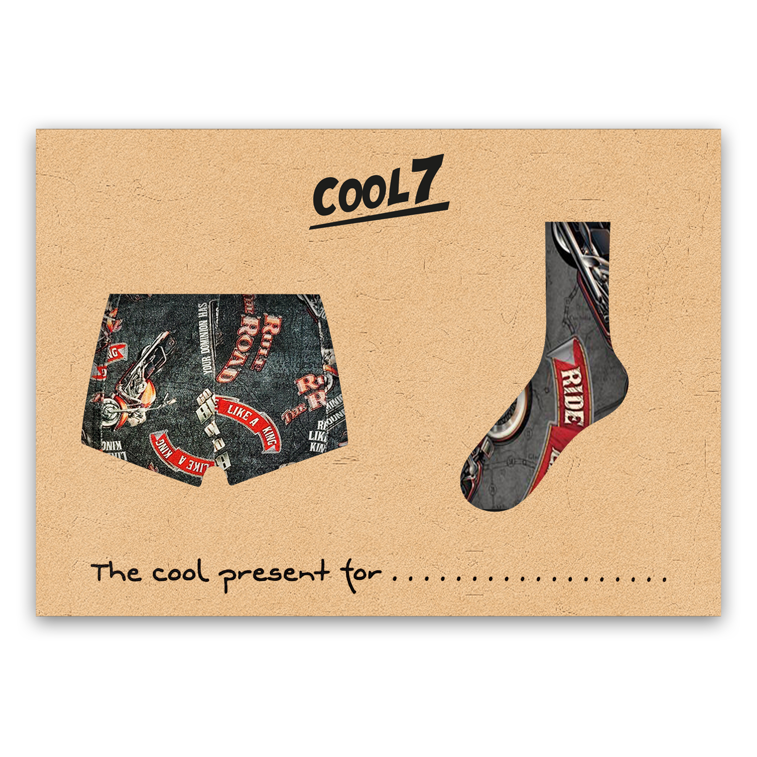 Herren Boxer + Socken Set Rule the Road  in Geschenkverpackung COOL7