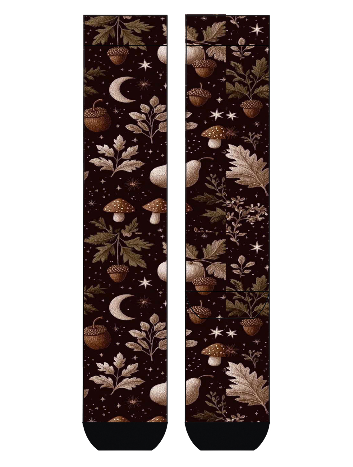 Damen Kniestrümpfe Violett Oak Night COOL7 rund bedruckt