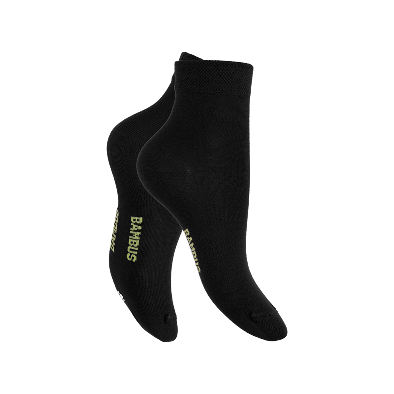 Damen Kurzschaftsocken Bambus mit Komfortbund 3er Pack schwarz