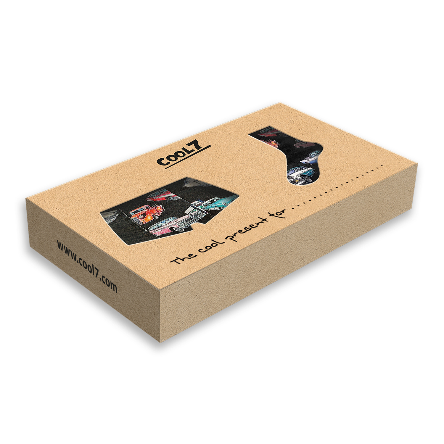 Herren Boxer + Socken Set Oldtimer in Geschenkverpackung COOL7