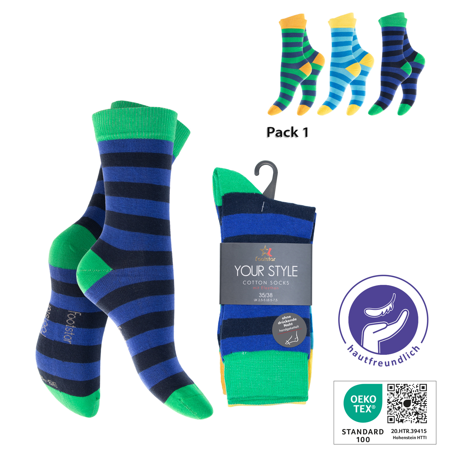 Unisex Socken Ringel Your Style 3er Pack