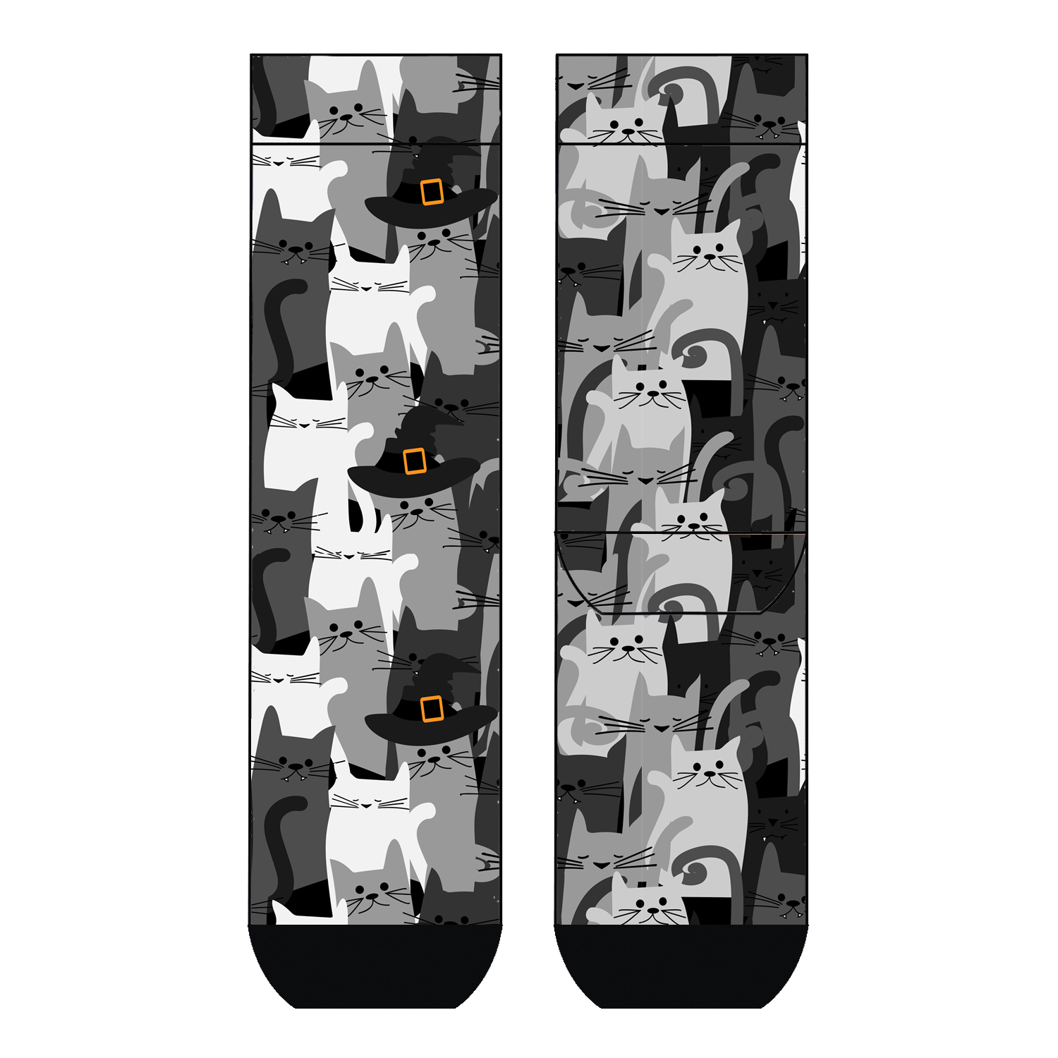 Damen Socken Shadow Cats COOL7 rund bedruckt