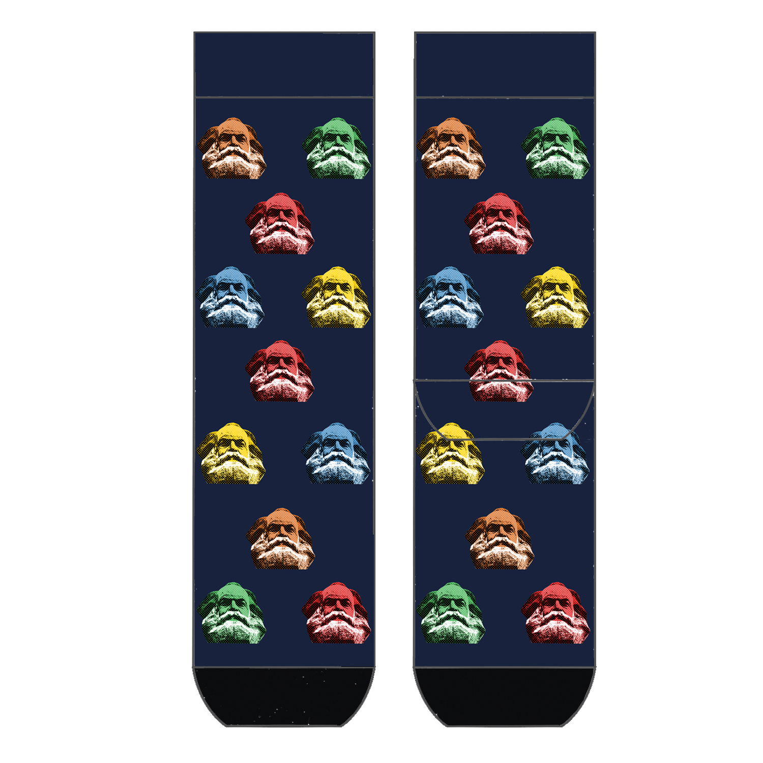 Damen Socken Karl Marx Navy COOL7 rund bedruckt