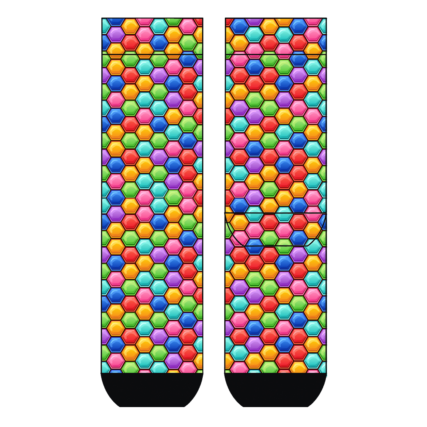 Herren Socken Hexagons COOL7 rund bedruckt