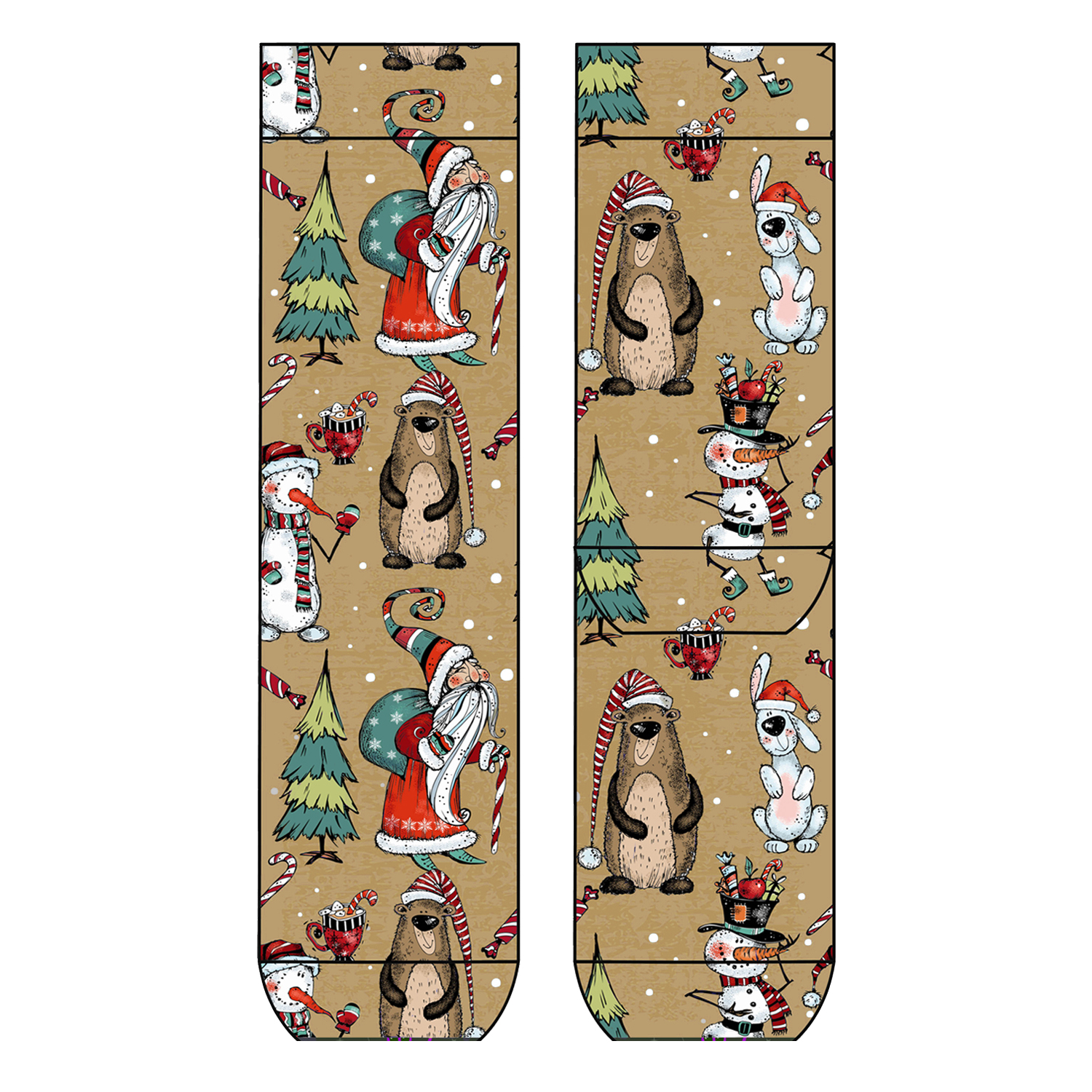 Herren Socken Xmas Friends COOL7 rund bedruckt
