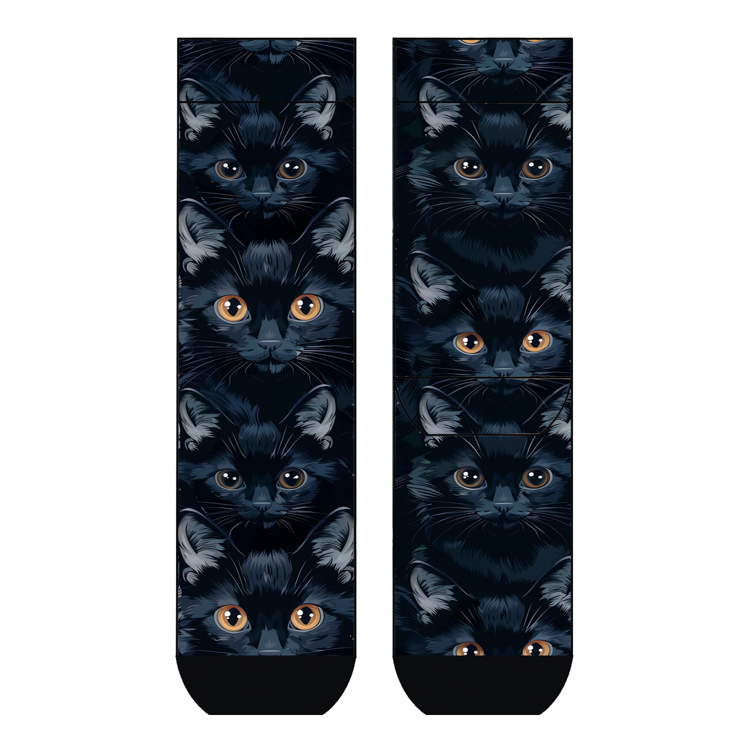Damen Socken Jet-black Cats COOL7 rund bedruckt