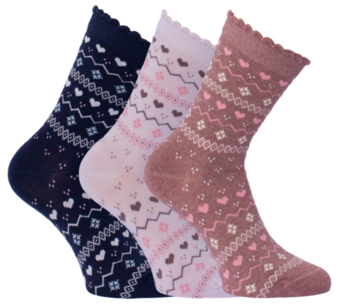 Damensocke gemustert 3er Pack