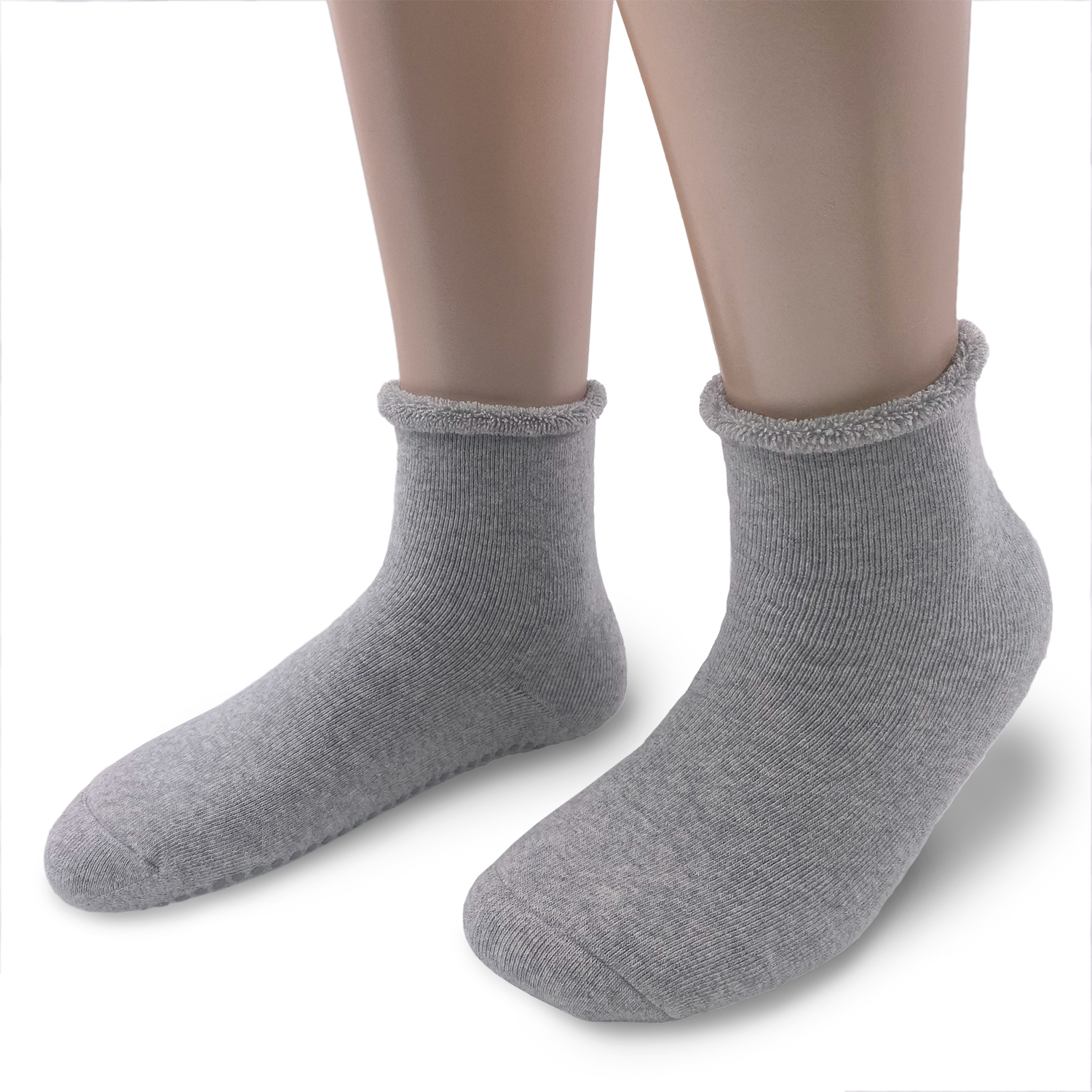 Wohlfühlsocken mit Anti-Rutsch-Noppen Kurzsocke Innenfrottee