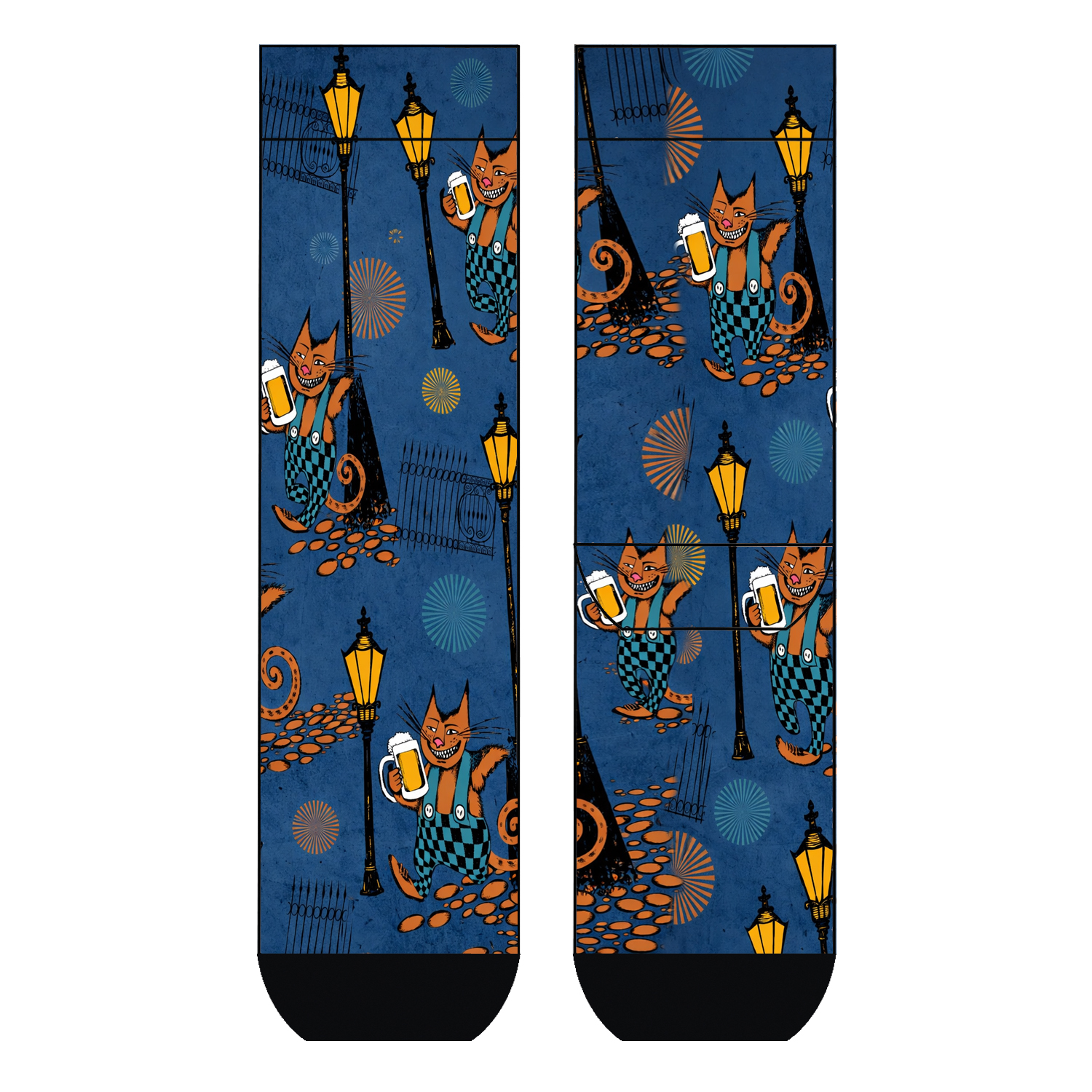Herren Socken Drunken Cat COOL7 rund bedruckt