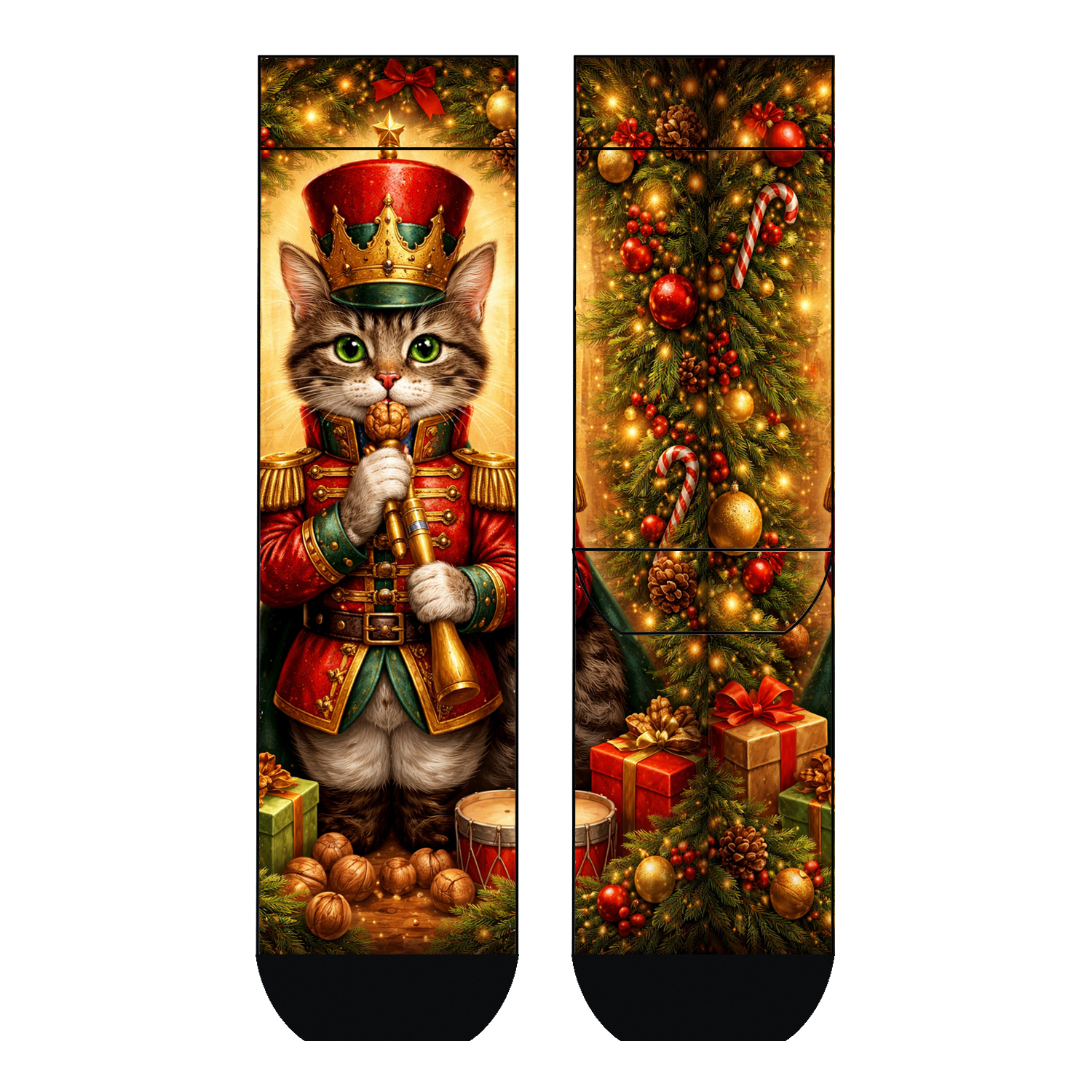 Damen Socken Cat Nutcracker COOL7 rund bedruckt
