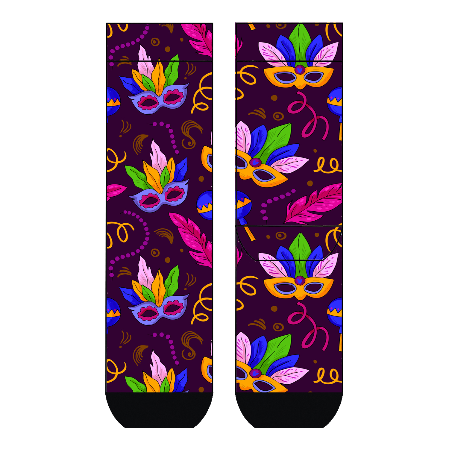 Damen Socken Mardi Grass COOL7 rund bedruckt