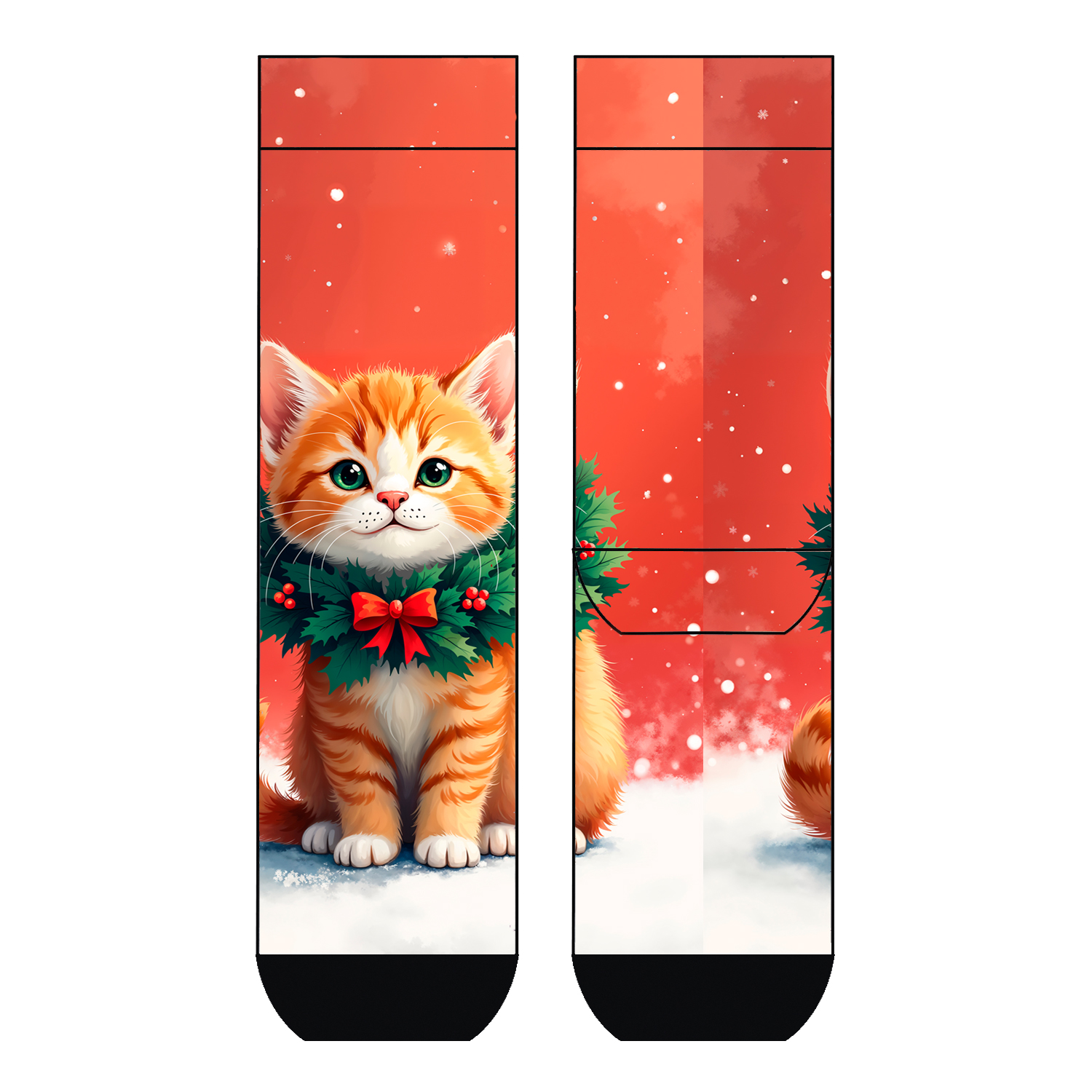 Damen Socken Kitten with wreath COOL7 rund bedruckt