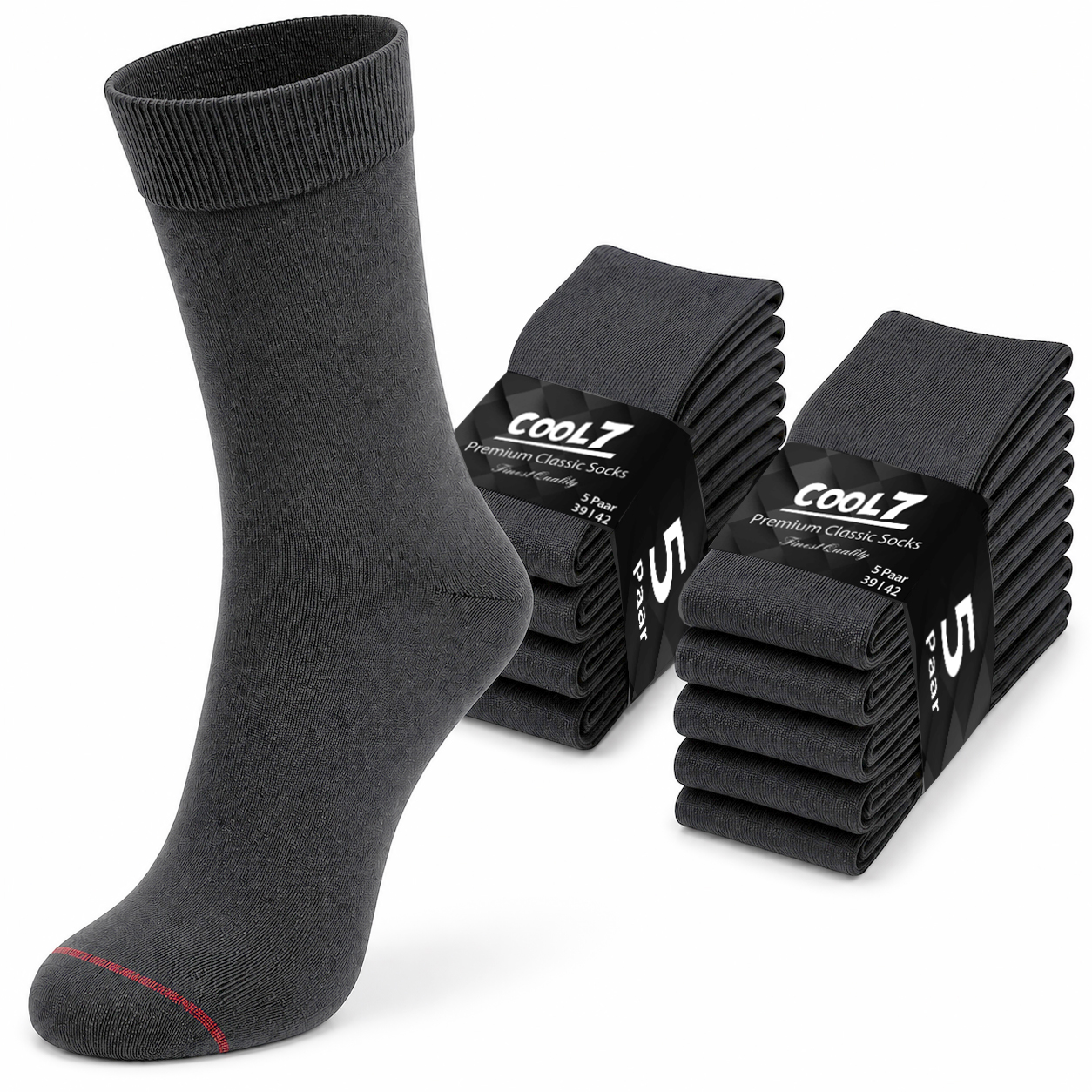 10 Paar Herren Business Socken – Baumwolle, ohne  drückende Naht