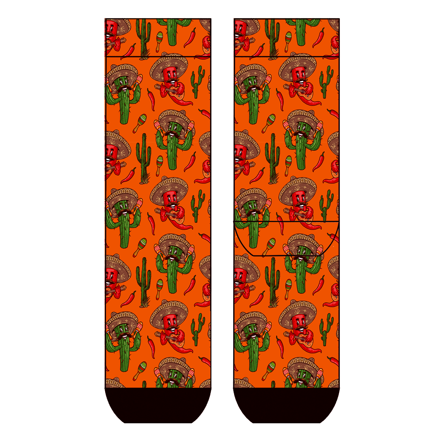 Herren Socken Mexican Cacti COOL7 rund bedruckt