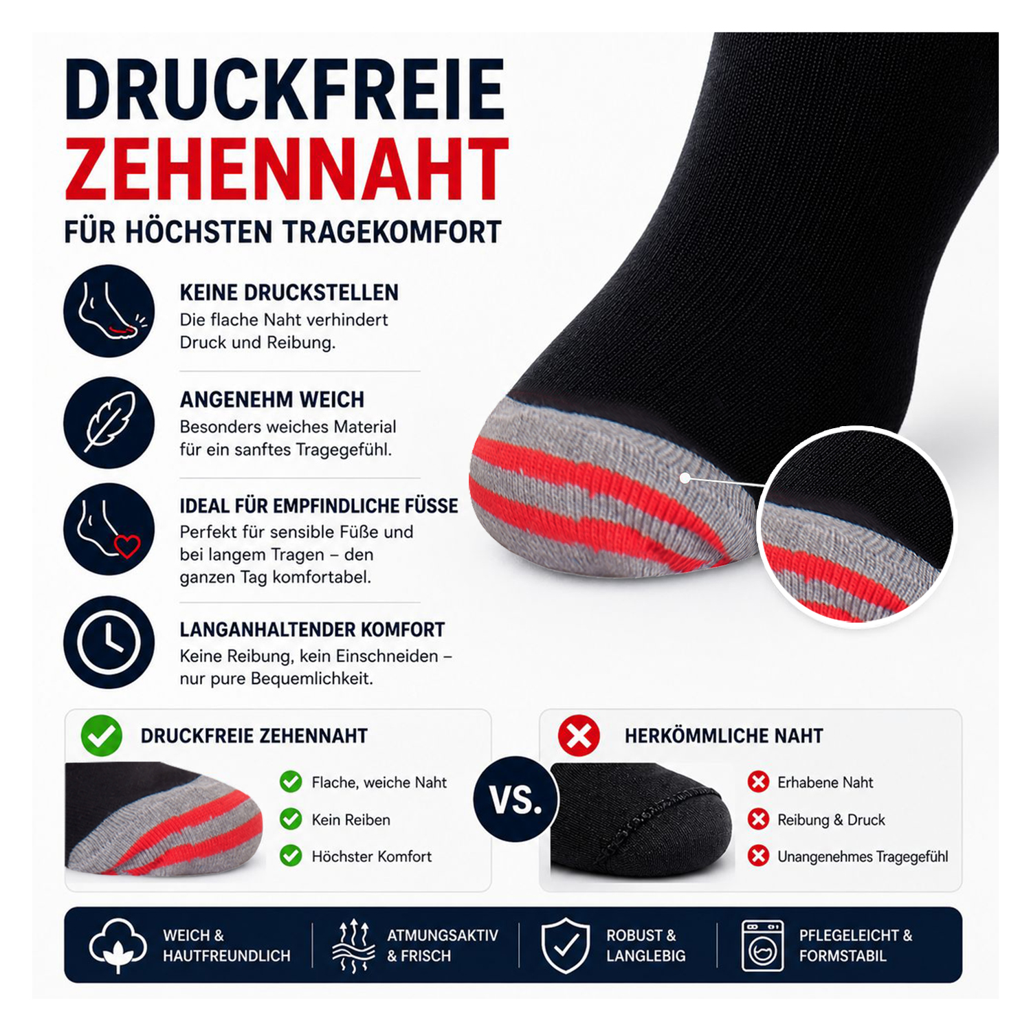 Herren Socken schwarz Colour 10 Paar ( 2 x 5er Pack), venenfreundlich atmungsaktiv