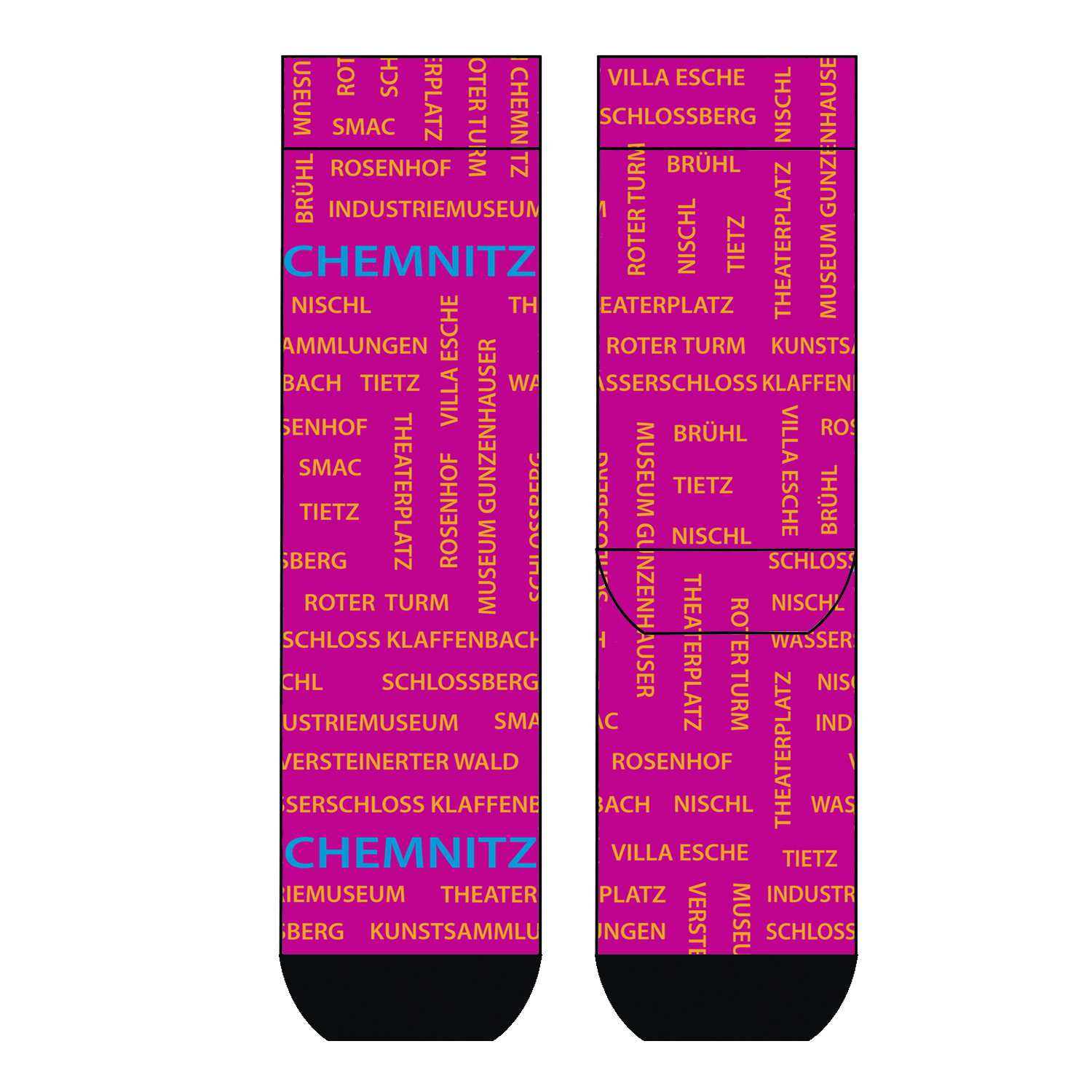 Damen Socken Chemnitz Words COOL7 rund bedruckt