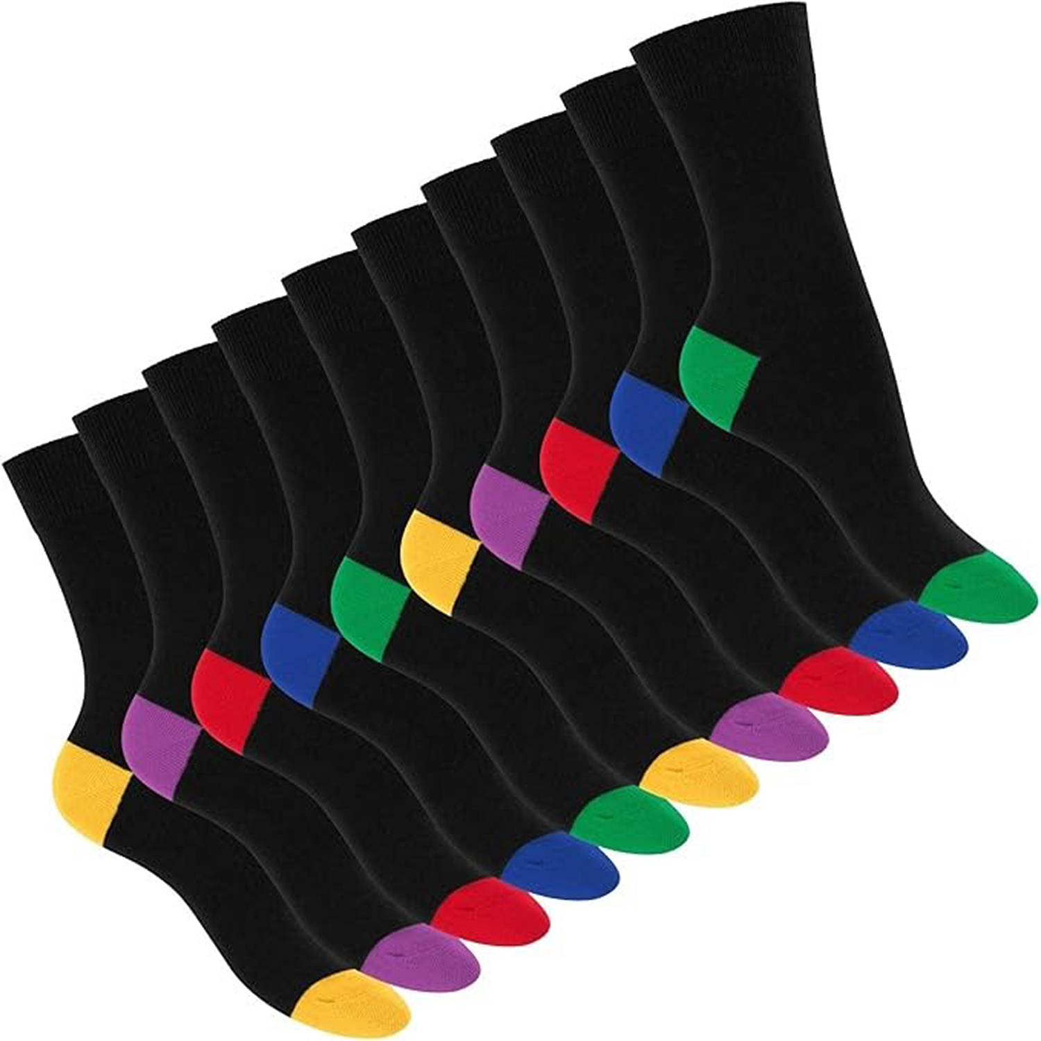Unisex Socken Footstar - farbige Ferse und Spitze 5er Pack