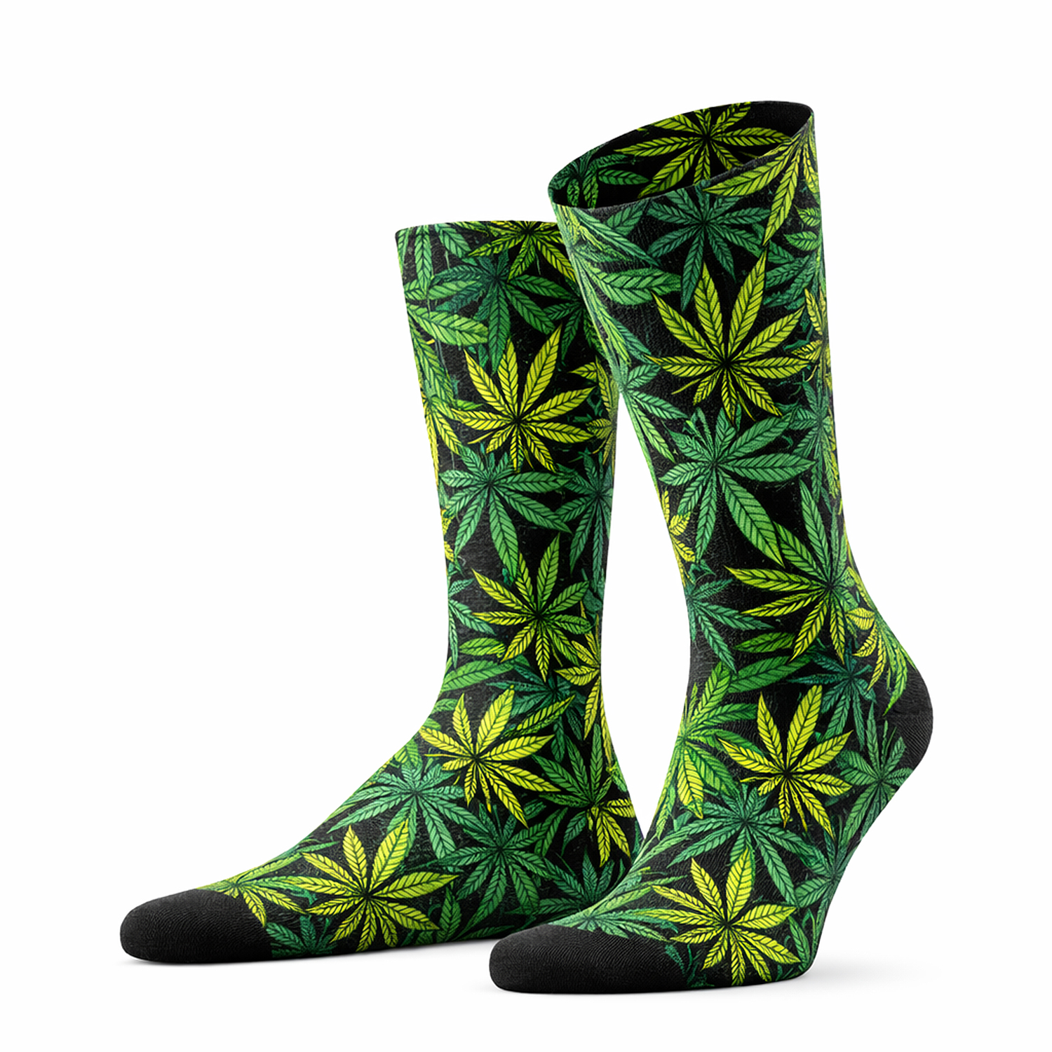 Herren Socken Cannabis Leaves COOL7 rund bedruckt
