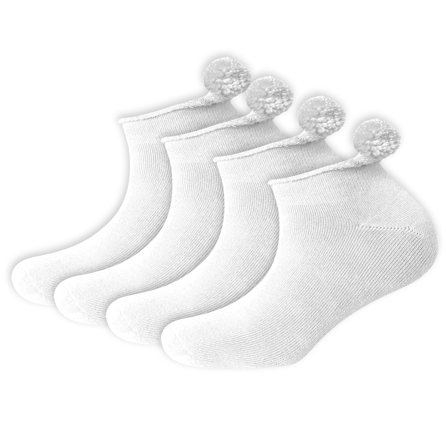 Damen Frottee Sneaker Pompom 6er Pack (3x 2er Pack) 36-41