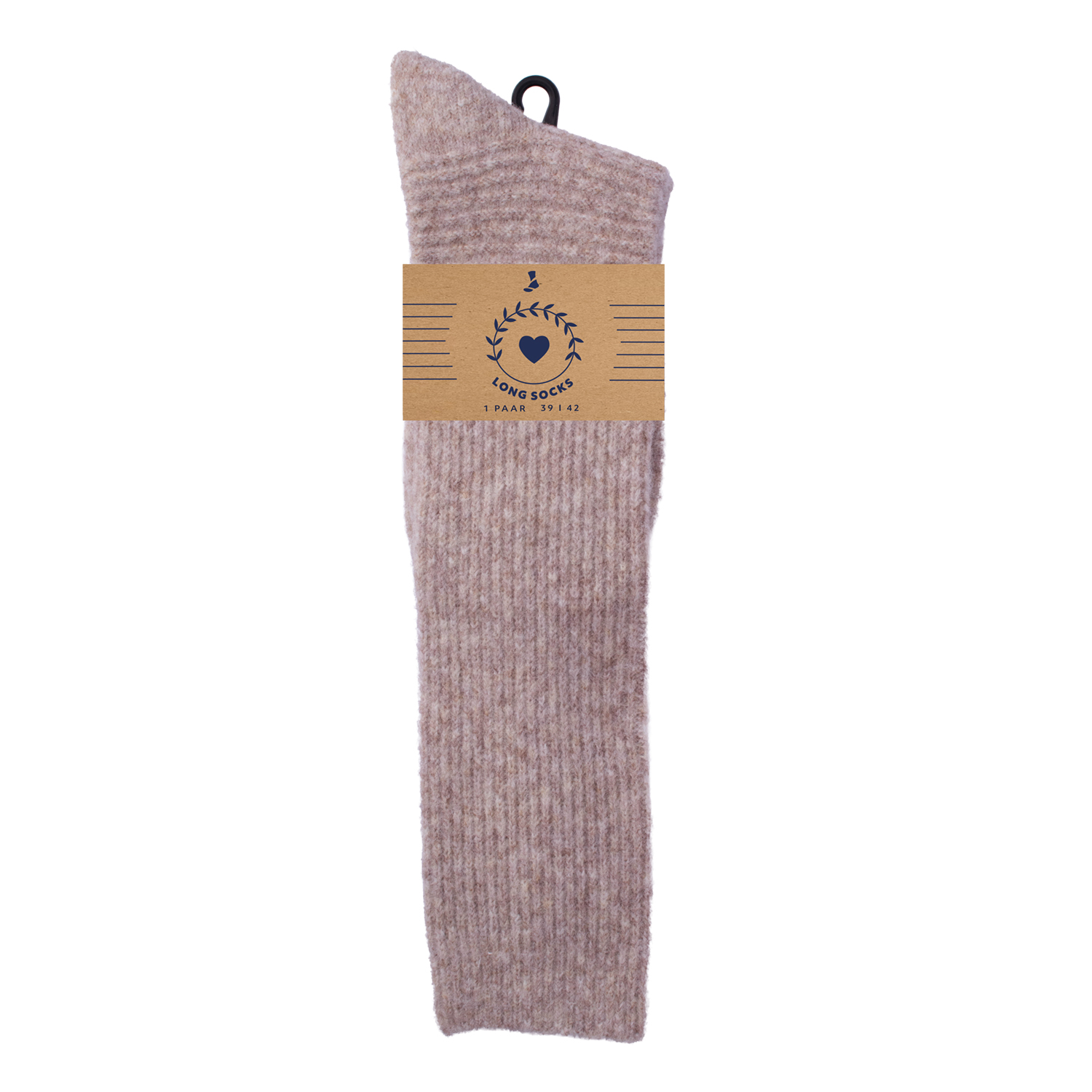 Damen Socken Lang, Extra weich, gerippt Altrosé mel. 39 - 42